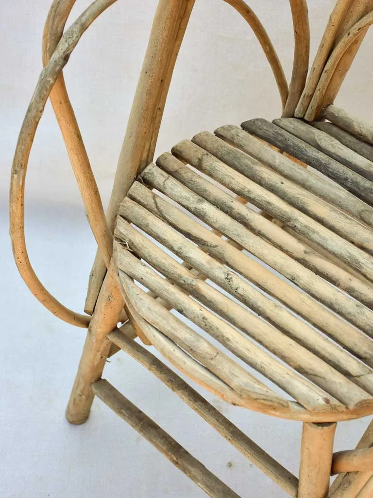 1920's French winter garden armchair - bent wood hazelnut