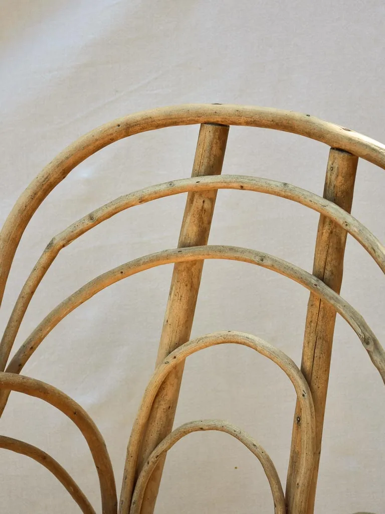 1920's French winter garden armchair - bent wood hazelnut