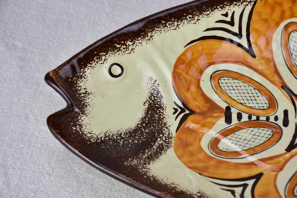 1960's hand painted Pornic fish platter 17¾"