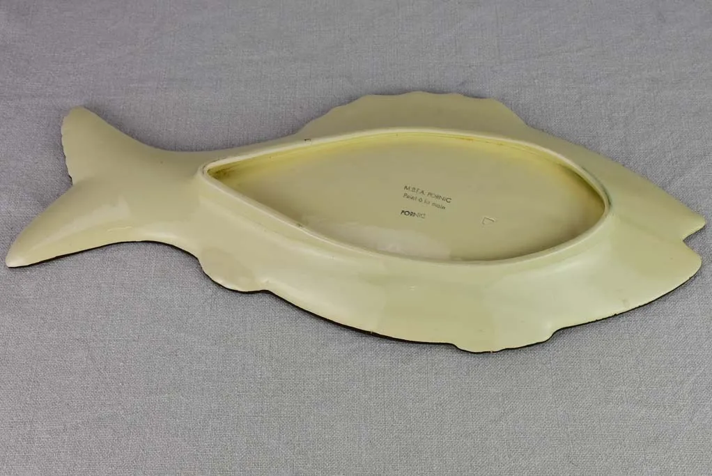 1960's hand painted Pornic fish platter 17¾"