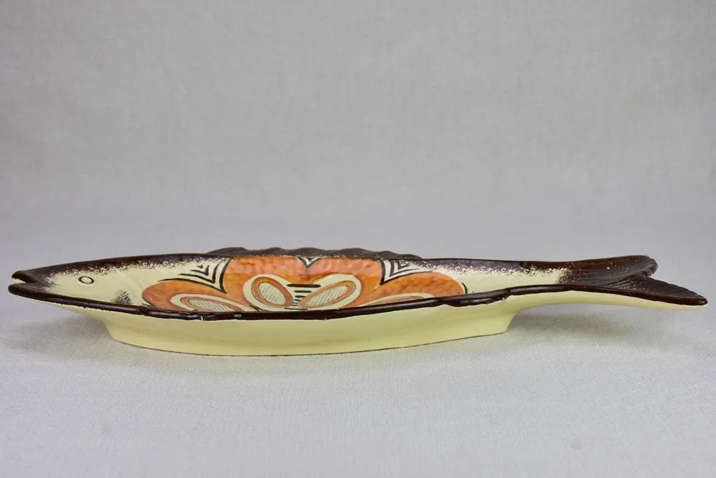 1960's hand painted Pornic fish platter 17¾"