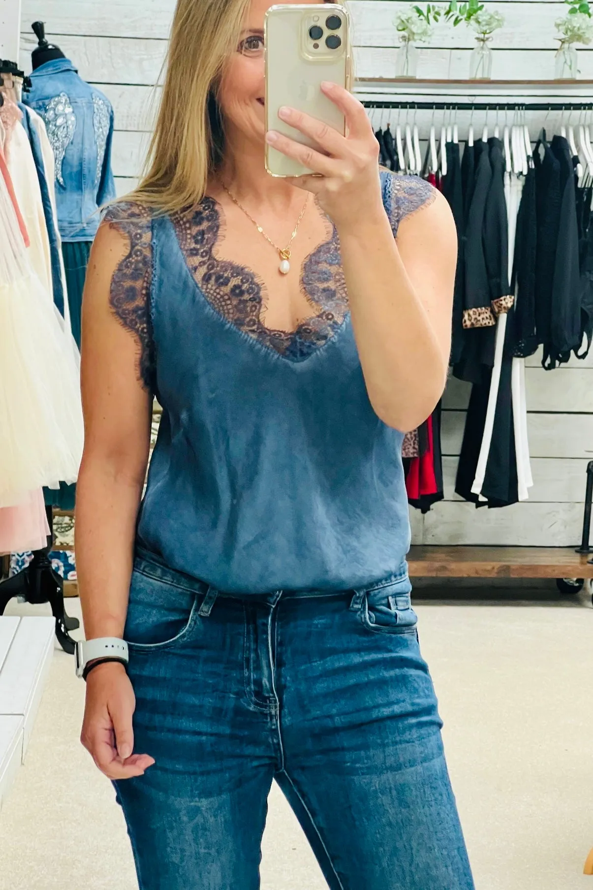 20% Off! Lana Lace Trim V Neck Top | Colours to choose!