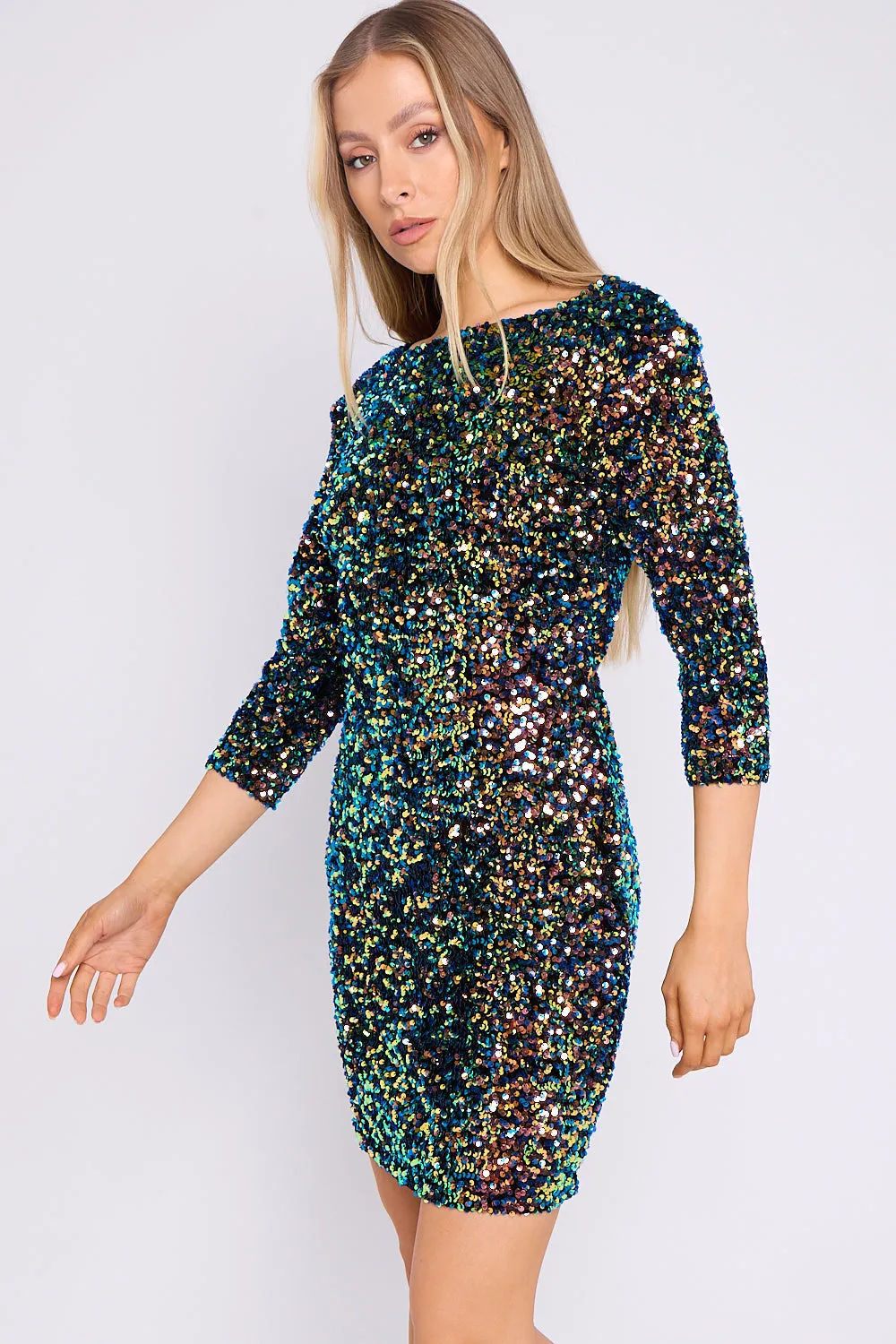 Aftershock London Multicolour Sequin Mini Dress