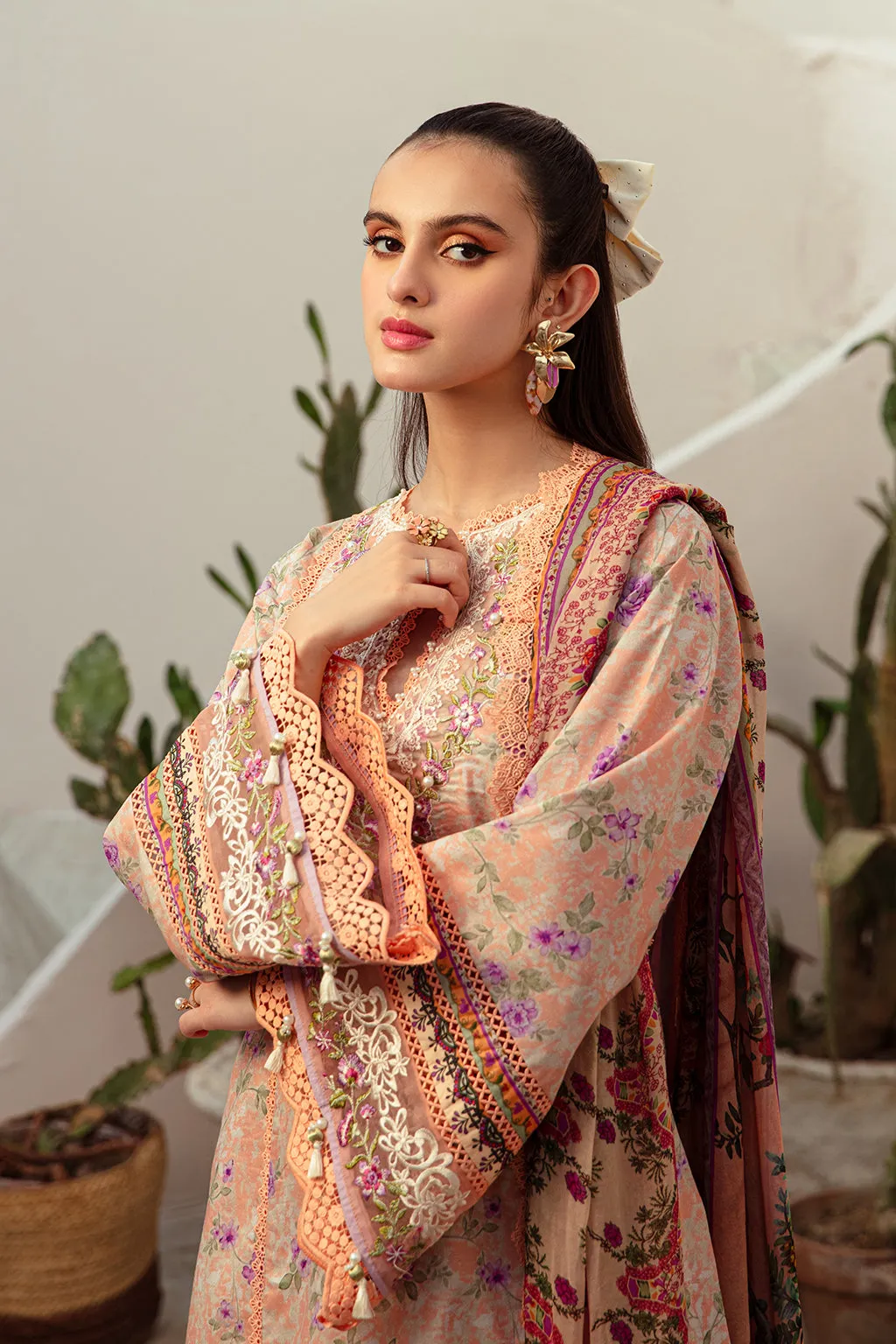 Alif Affordable Lawn by Abbas Jamil Rajpoot  – Coral Blush