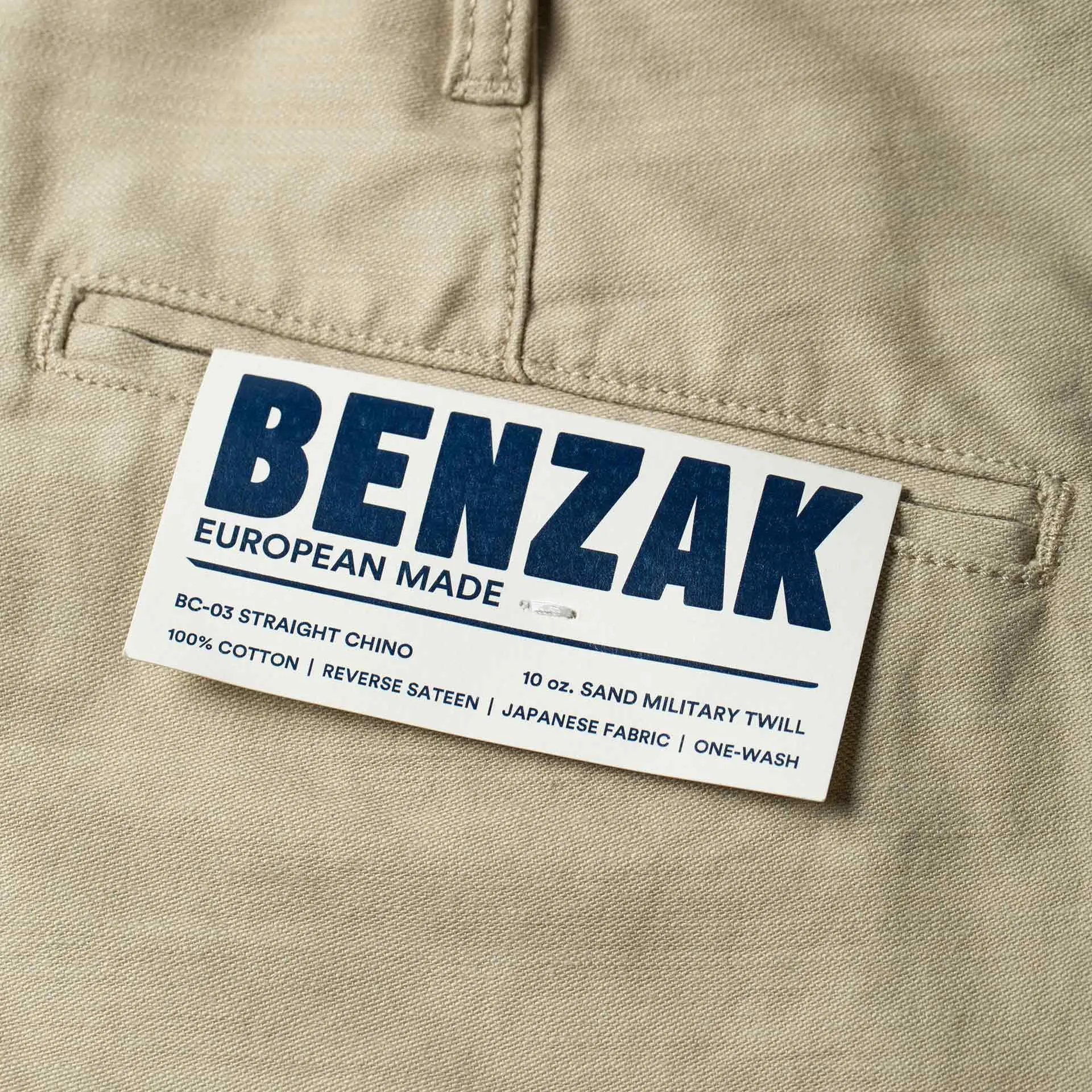 BC-03 STRAIGHT CHINO 10 oz. sand military twill (lot 2024)