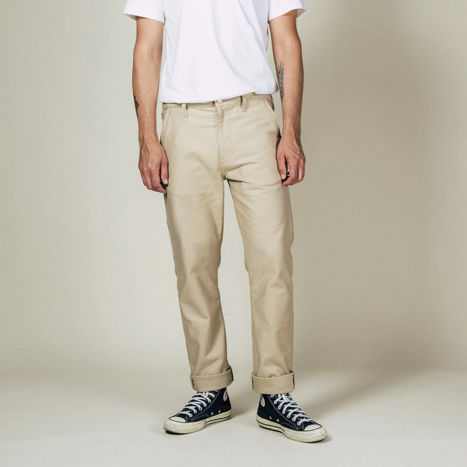 BC-03 STRAIGHT CHINO 10 oz. sand military twill (lot 2024)