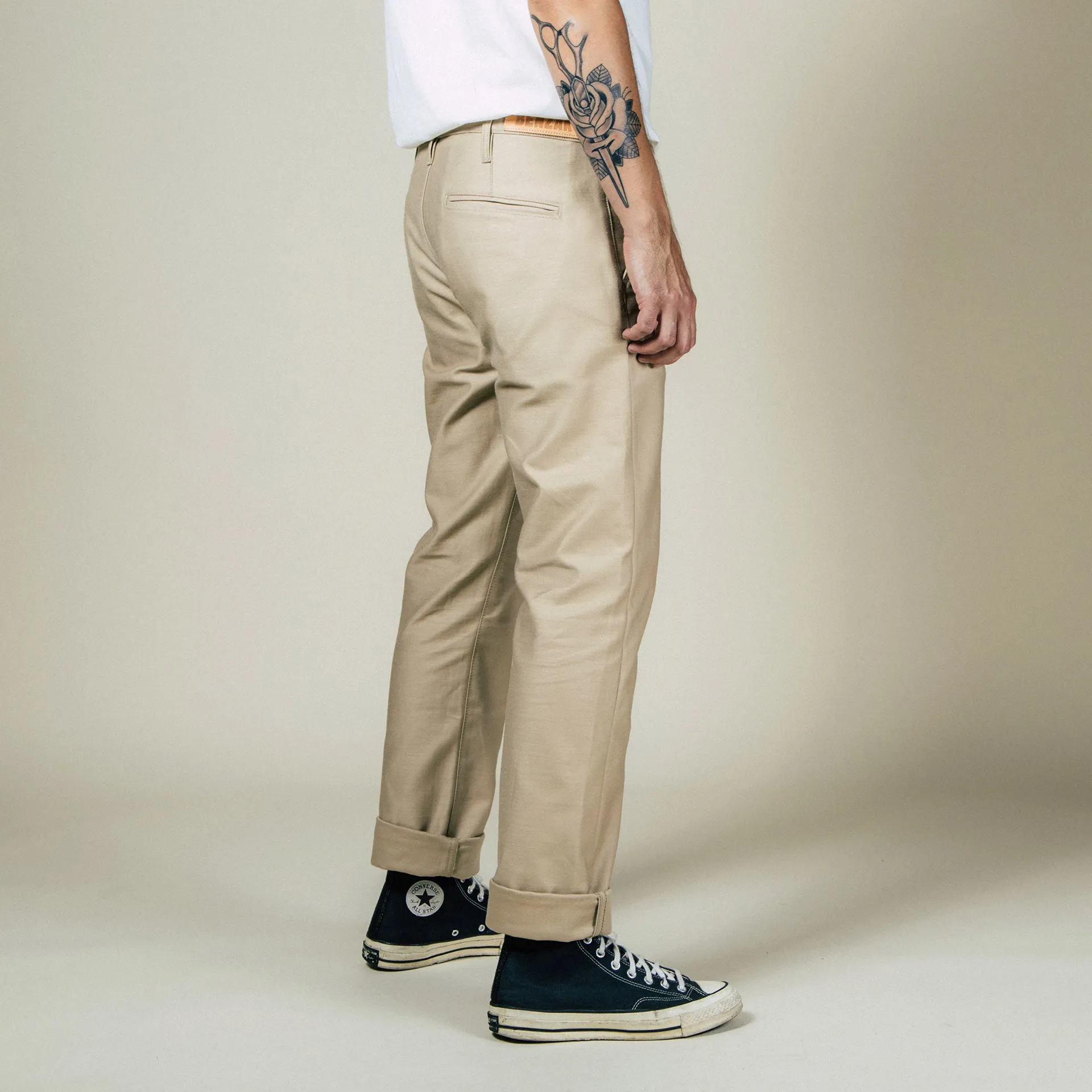 BC-03 STRAIGHT CHINO 10 oz. sand military twill (lot 2024)