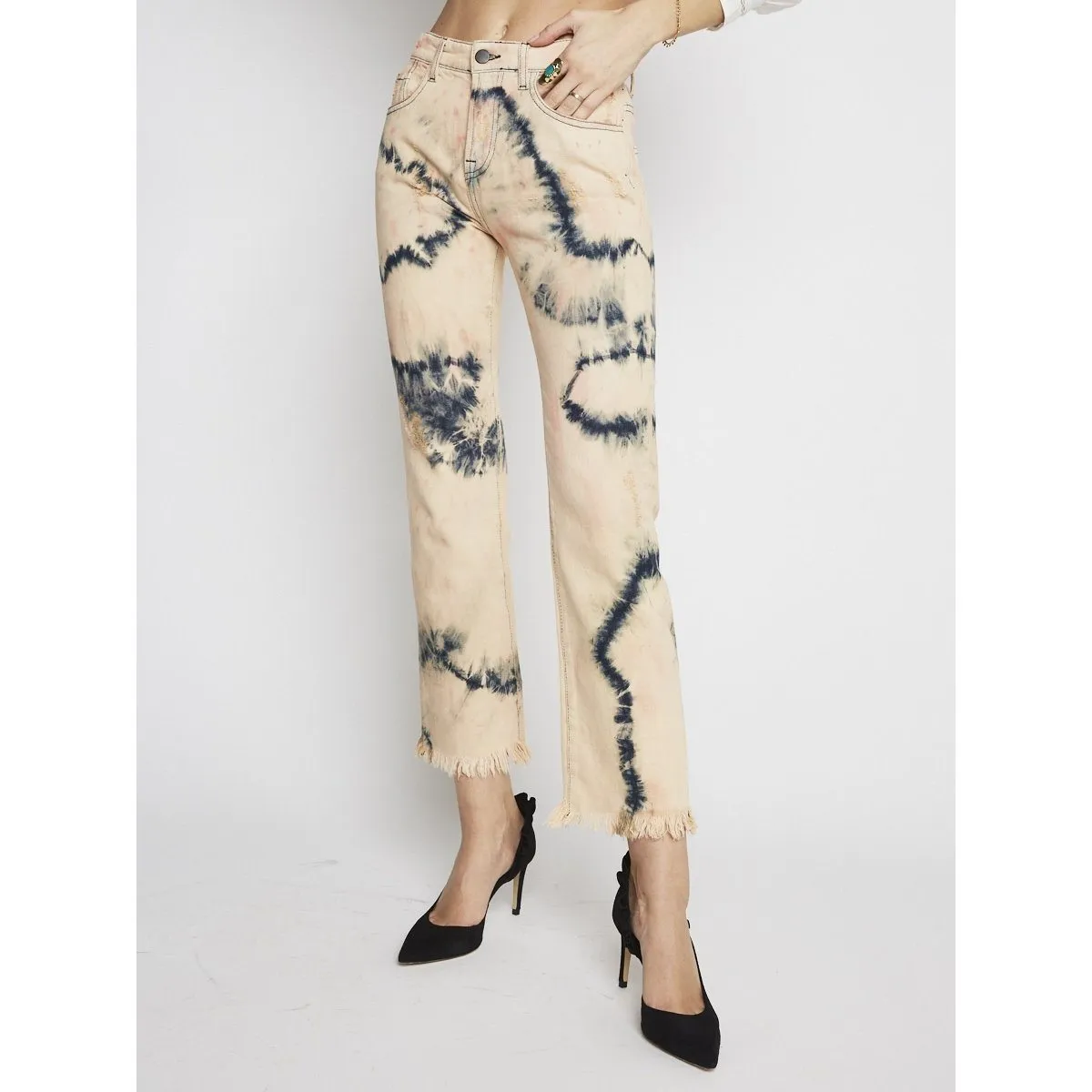 Berenice - Jean Droit 7/8 Tie And Dye Beige