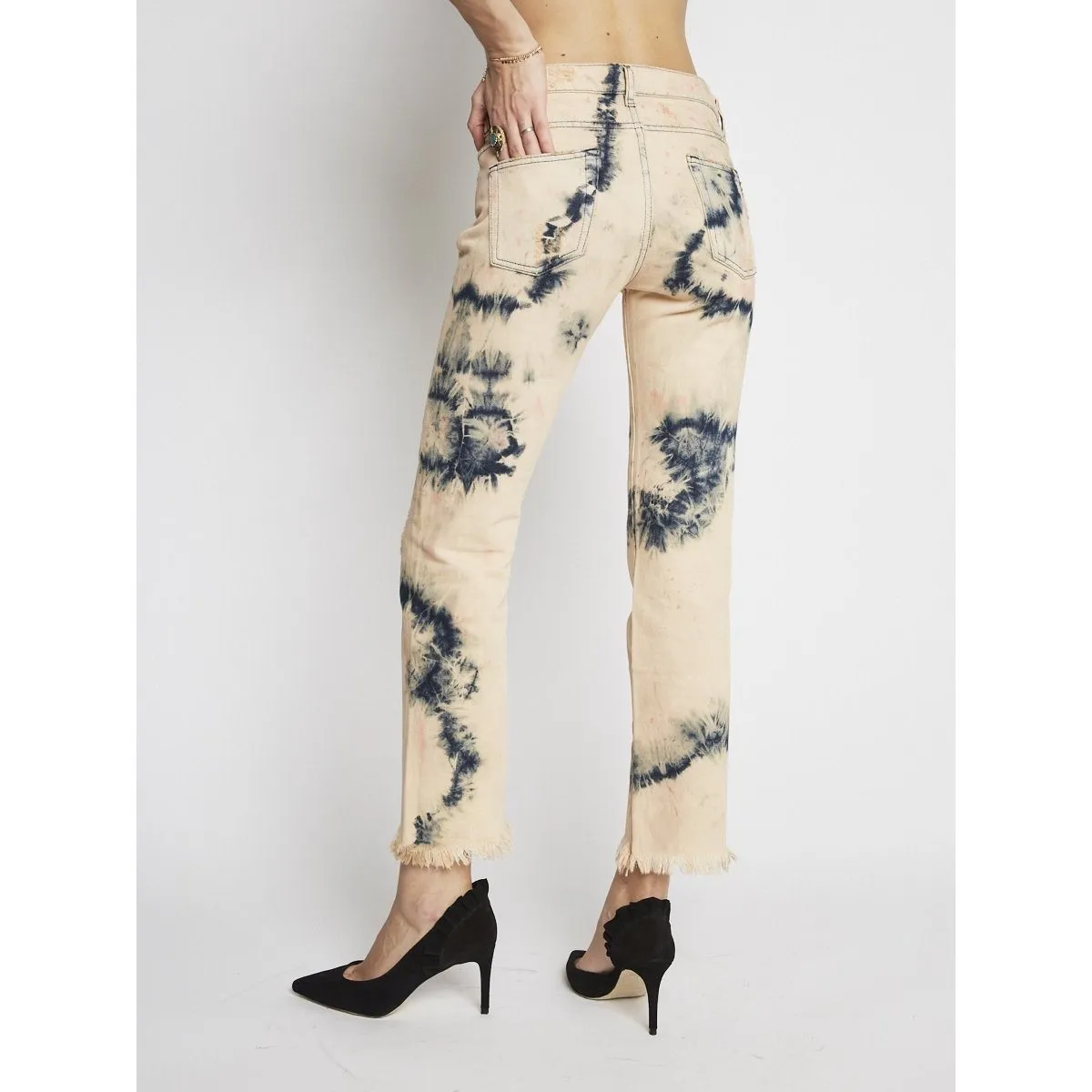 Berenice - Jean Droit 7/8 Tie And Dye Beige