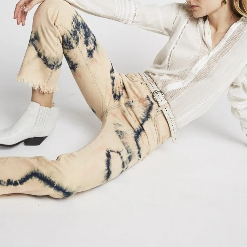 Berenice - Jean Droit 7/8 Tie And Dye Beige