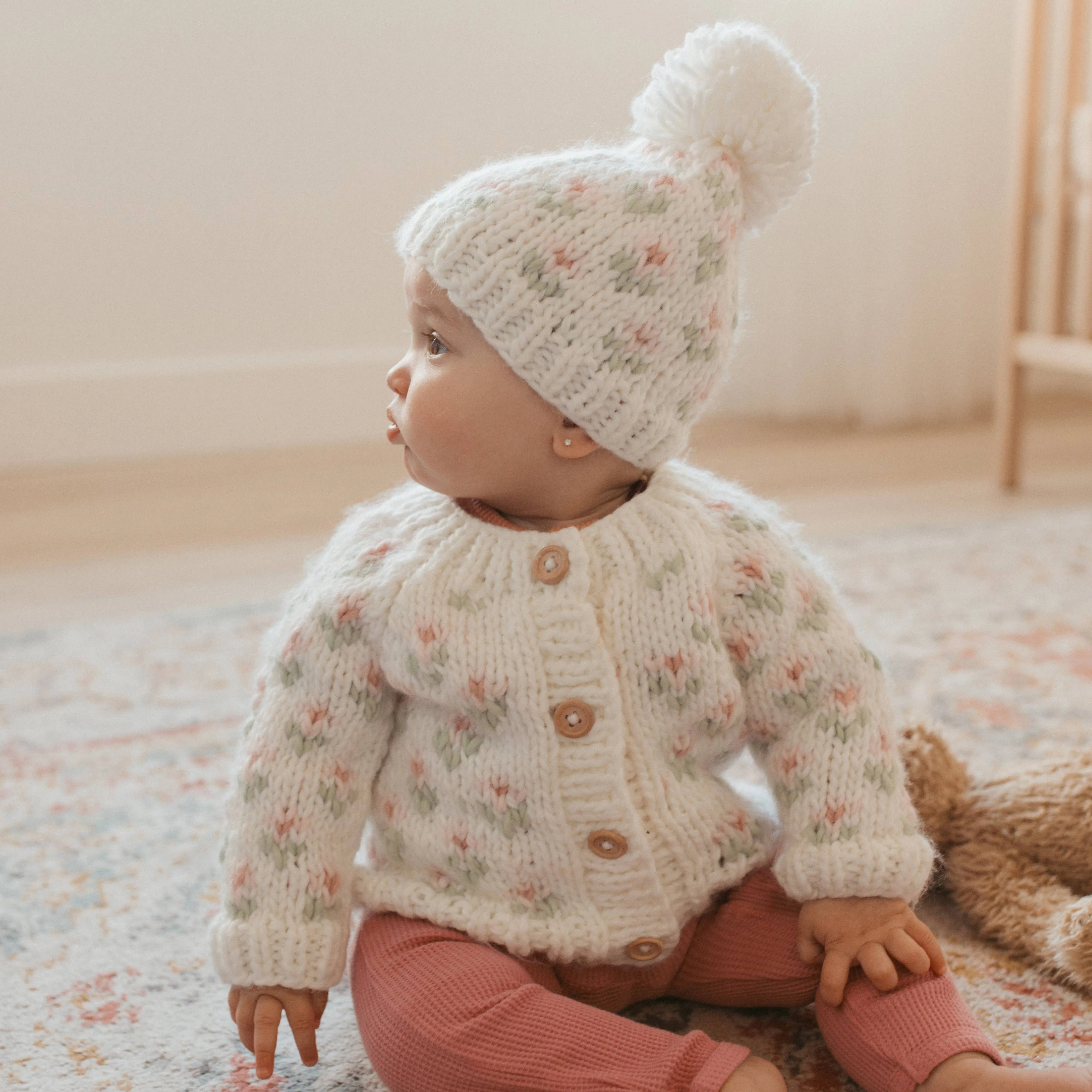 Bitty Blooms Blush Beanie Hat: Small (0-6 months)
