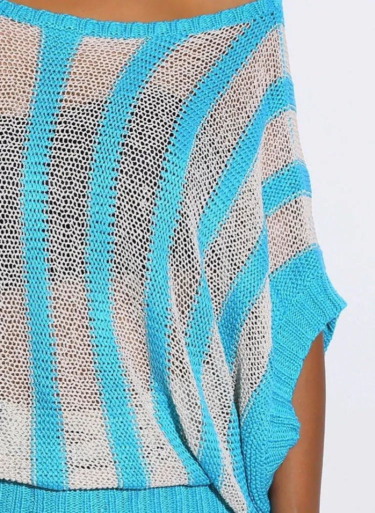 Blue Casual Loose fit Jumper / Top. UK 10/12