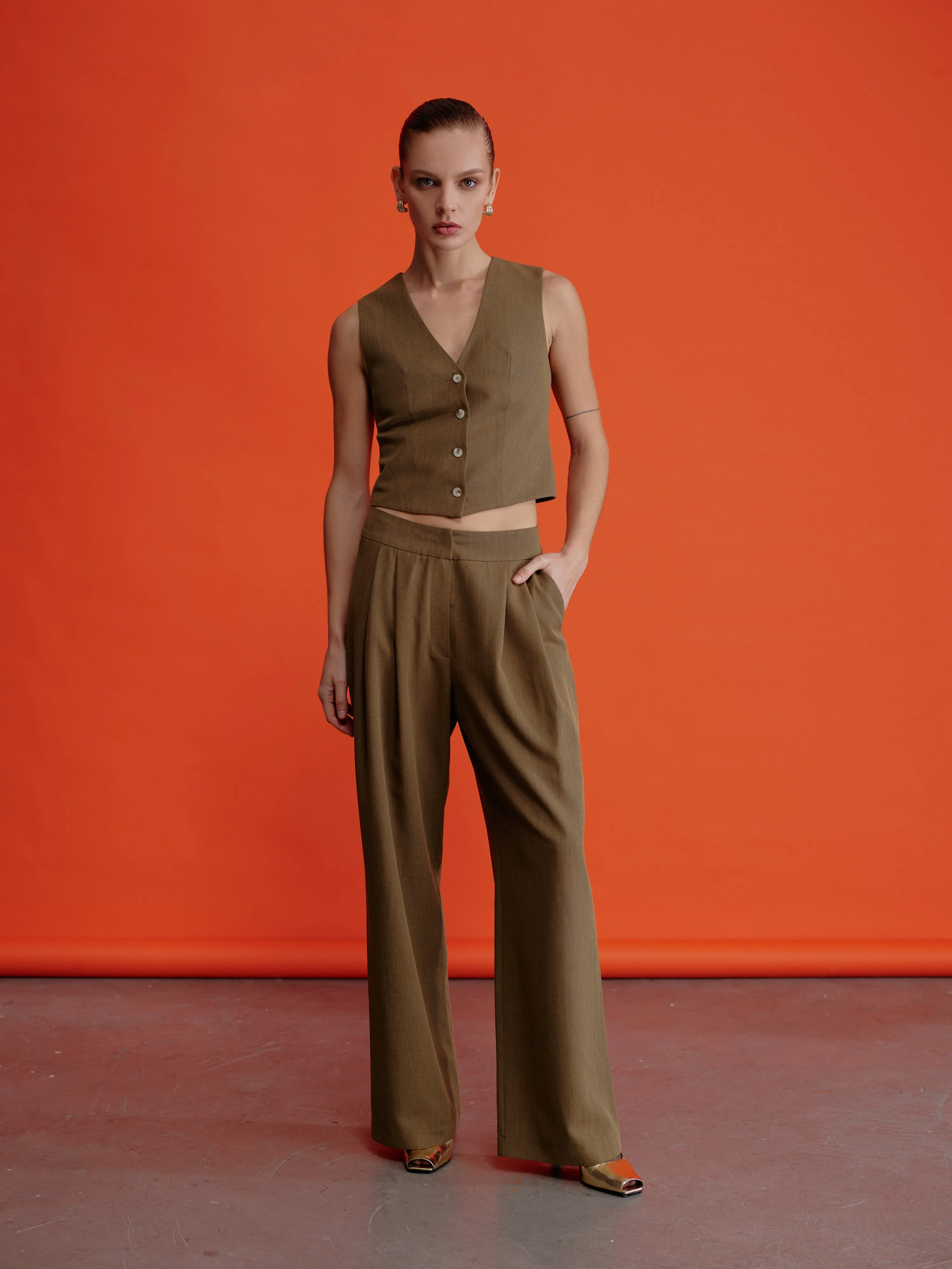 Brita Vest In Khaki