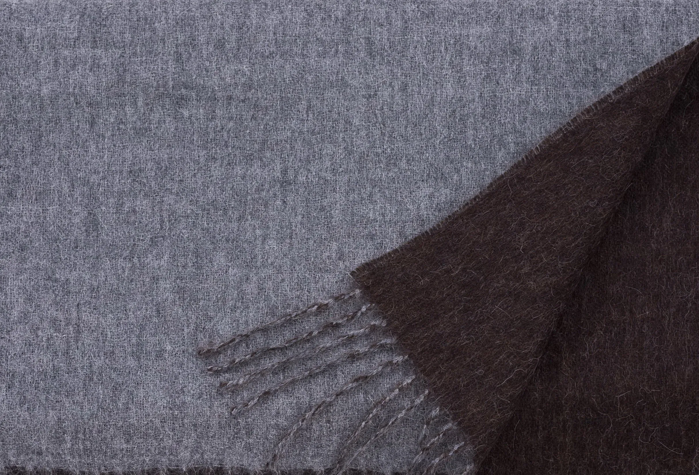 Brown & Gray Double Sided Alpaca Scarf