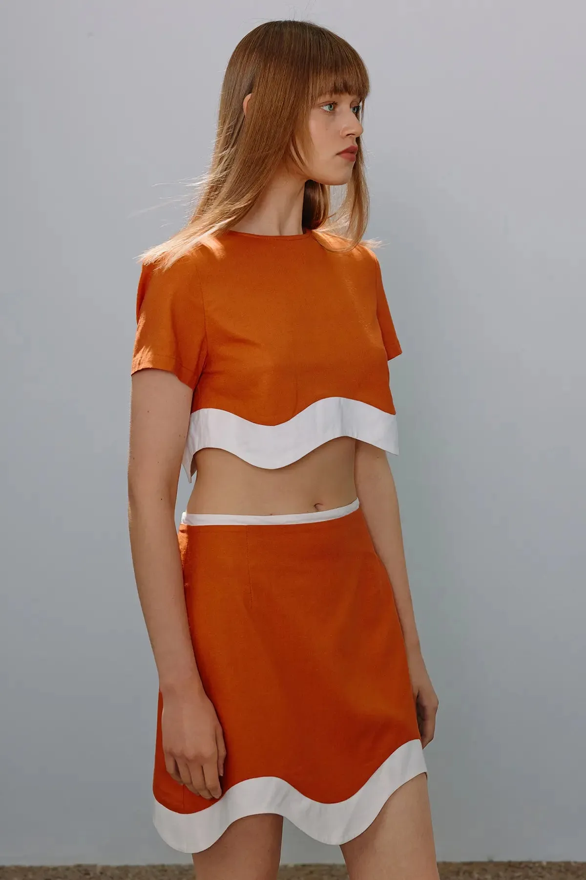 Colorblock Cut Out Crop Tee