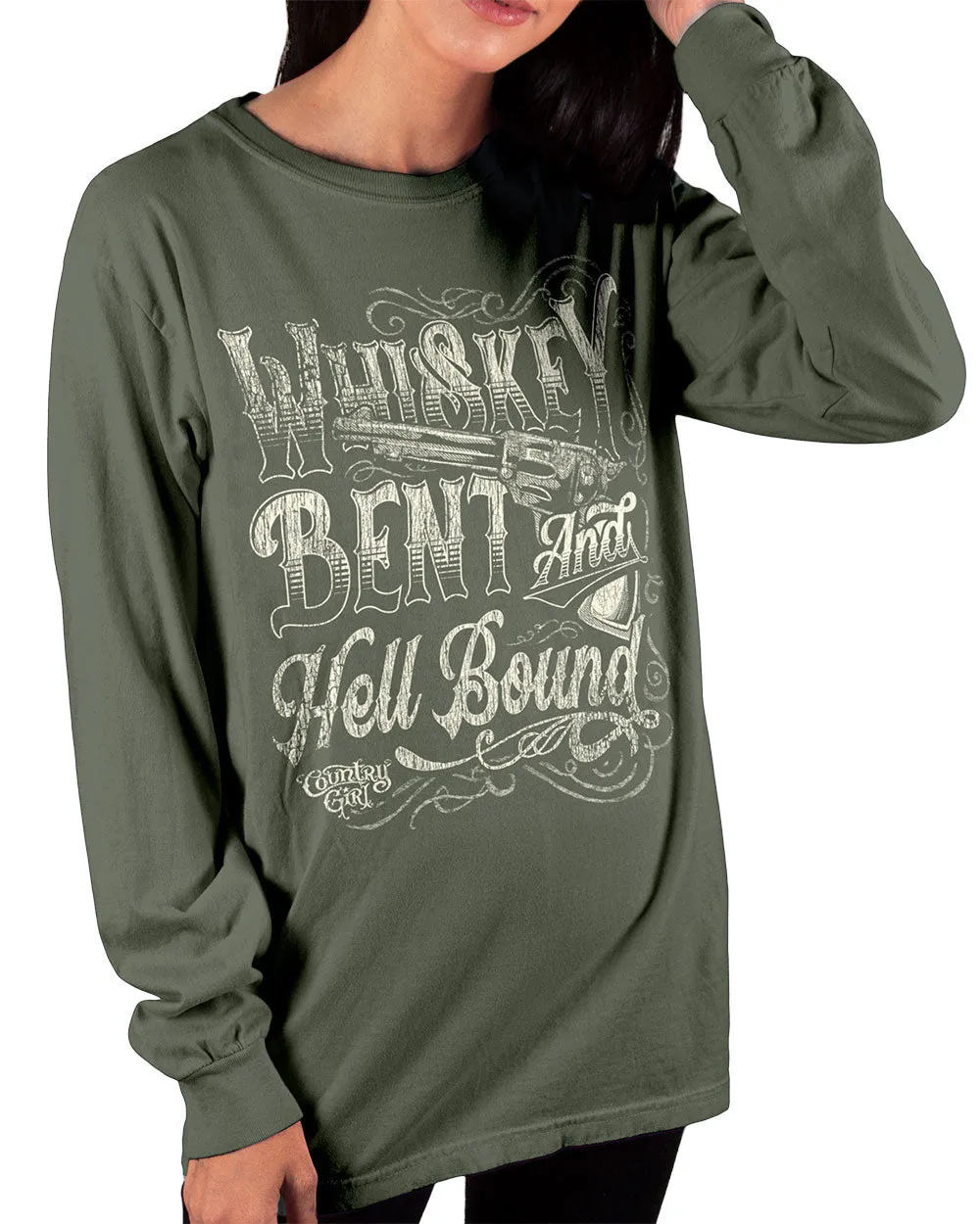 Country Girl® Women's Cotton Long Sleeve Whiskey Bent