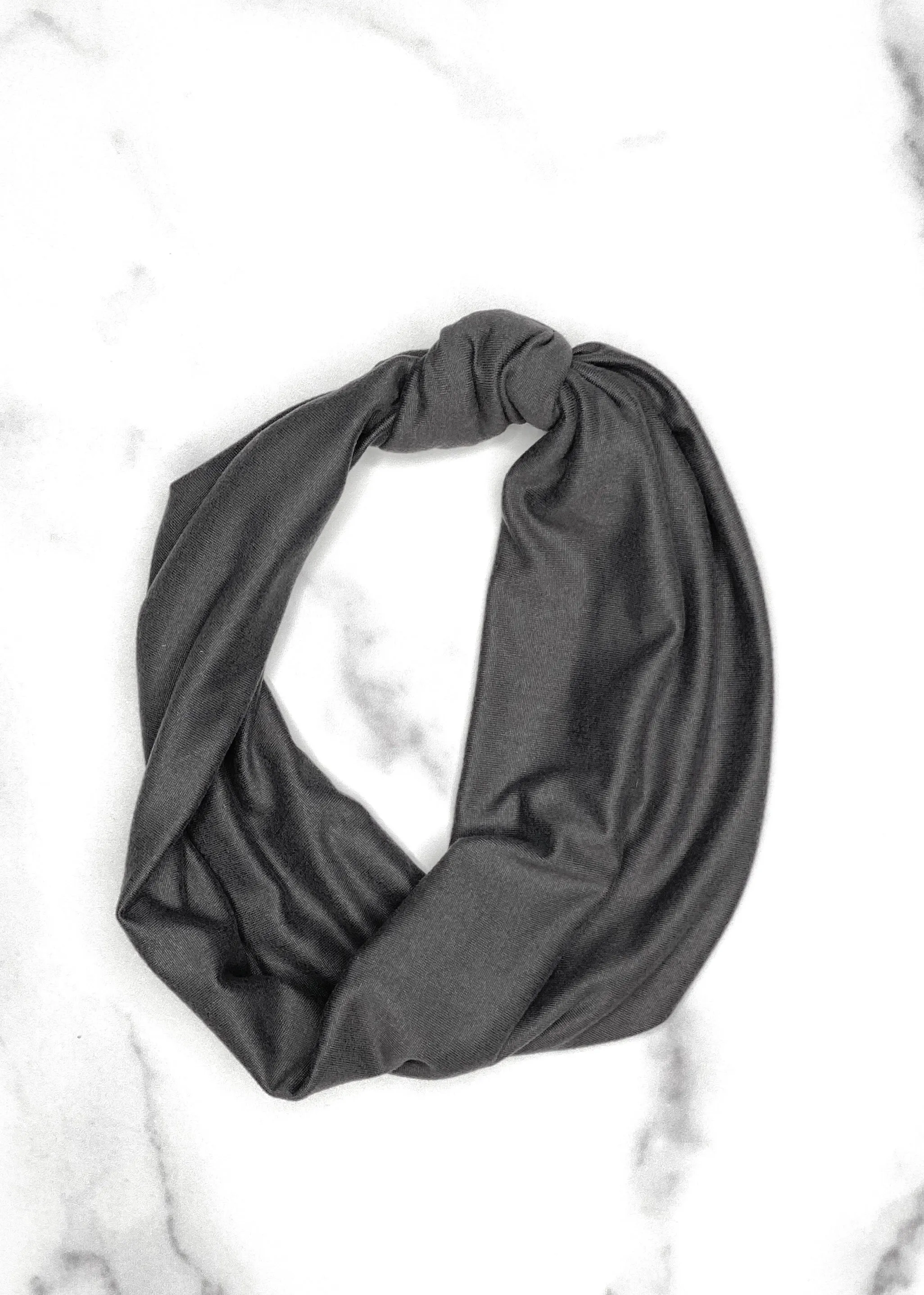 Dark Gray Top Knot Headband