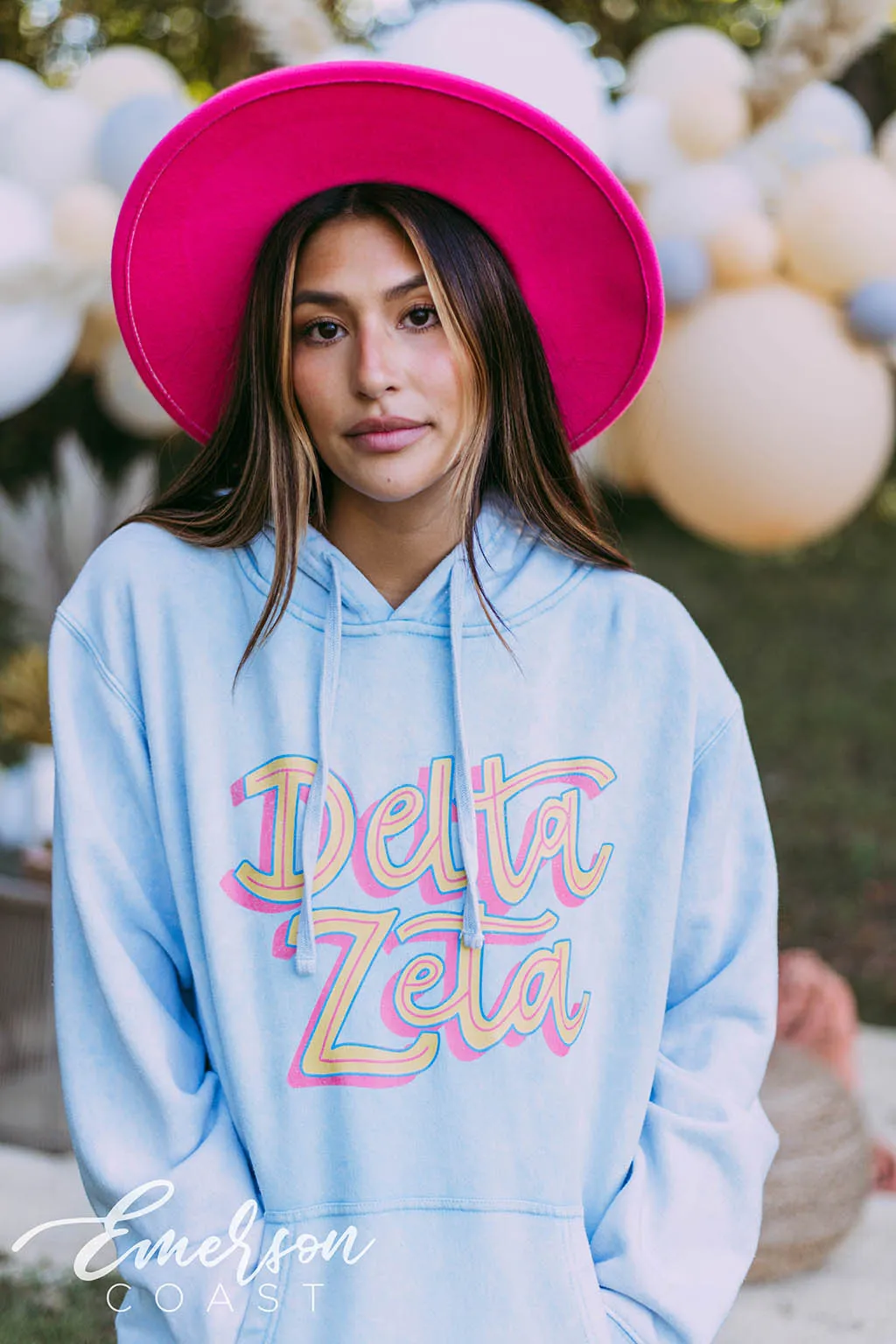 Delta Zeta Retro Mineral Wash Hoodie