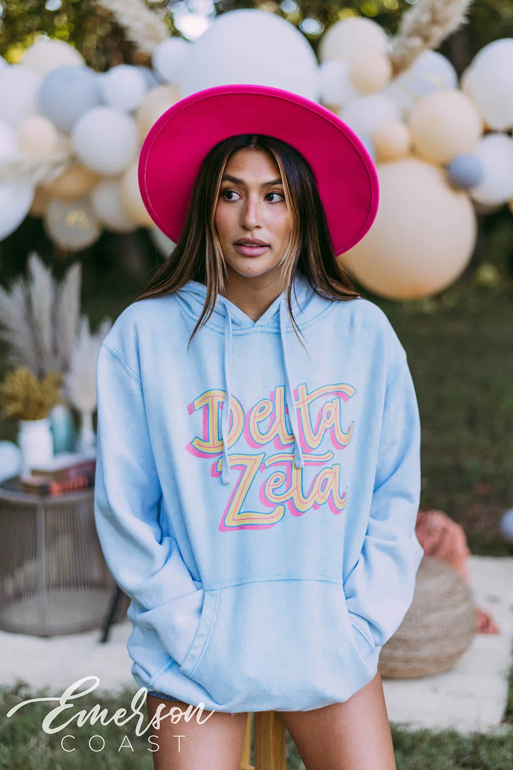 Delta Zeta Retro Mineral Wash Hoodie