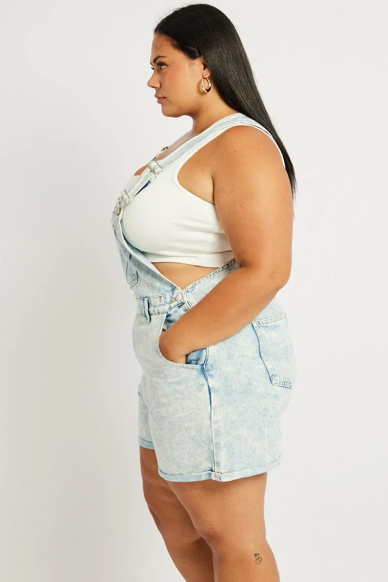 Denim Overall Shorts
