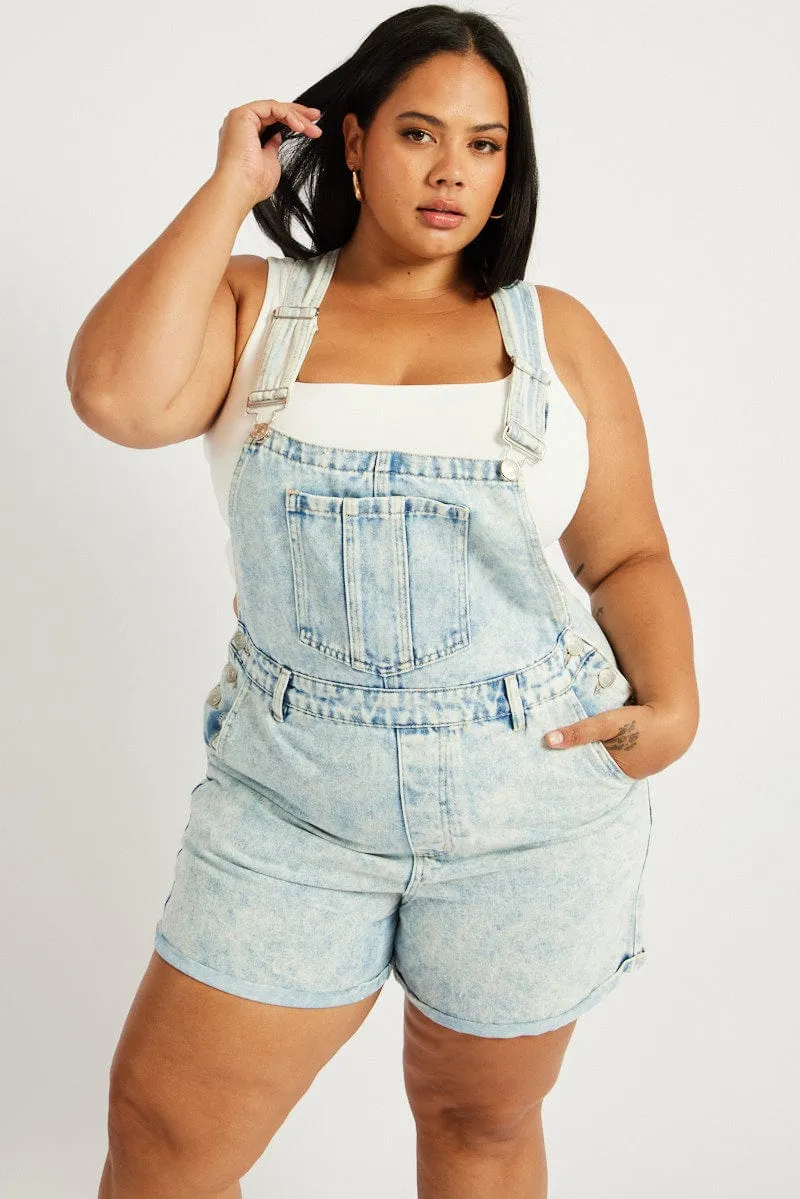Denim Overall Shorts
