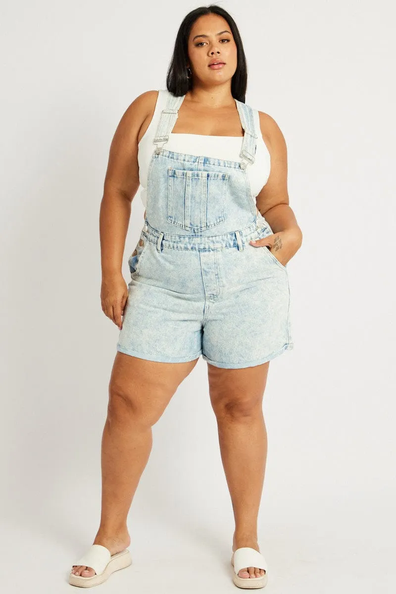 Denim Overall Shorts
