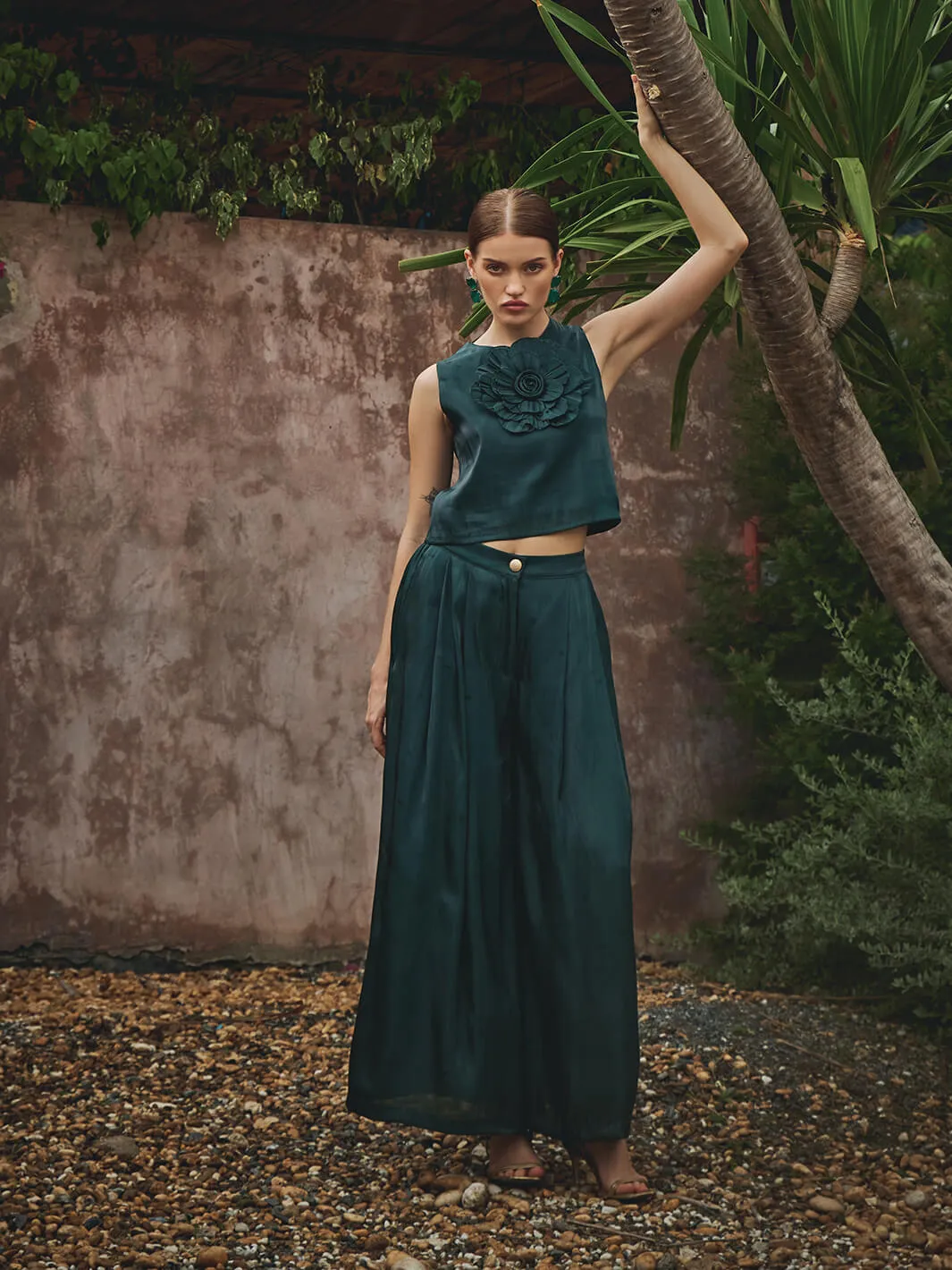Diana Organza Applique Floral Pant