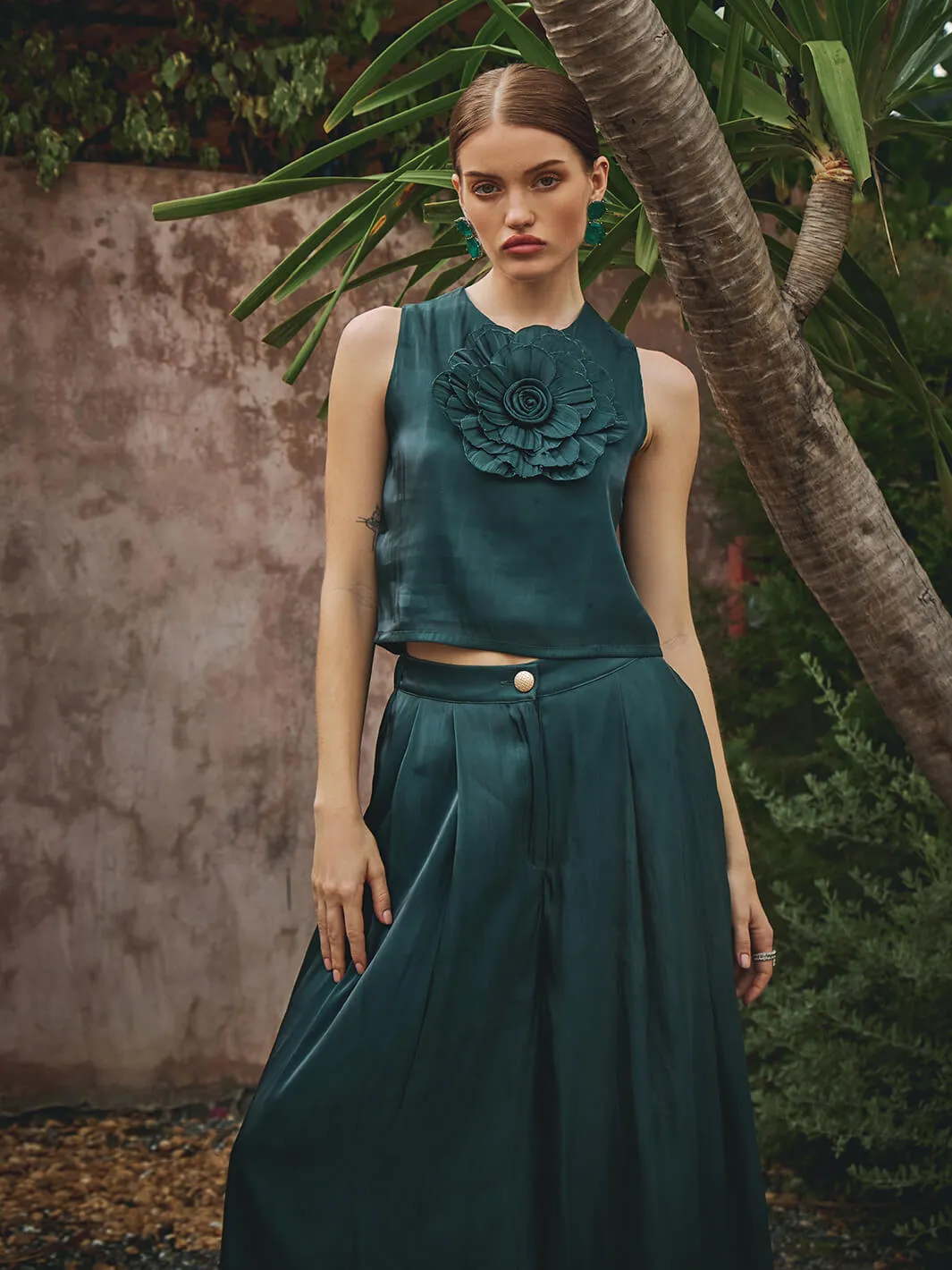 Diana Organza Applique Floral Pant