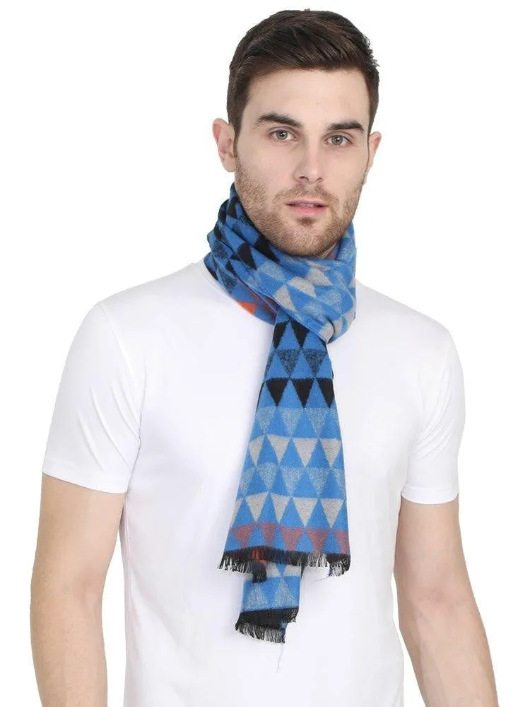 FabSeasons Blue Men's Casual Checkered Acrylic Woolen Muffler
