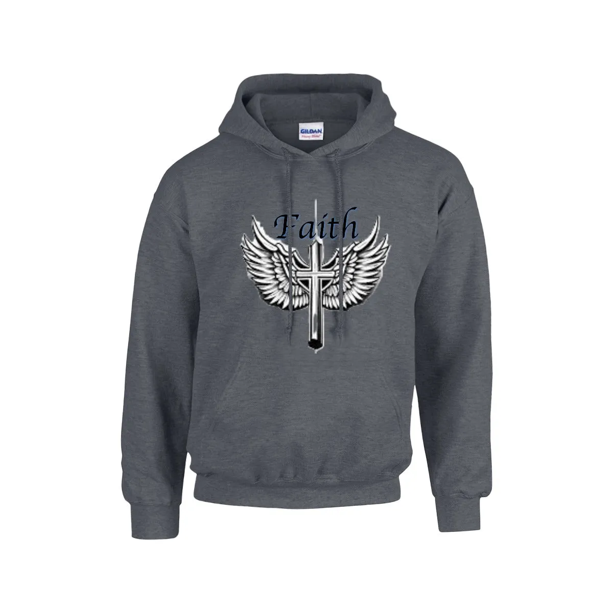 Faith Cross w/Wings Hoodie |Gildan 18500