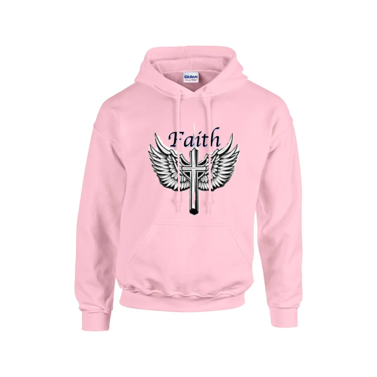 Faith Cross w/Wings Hoodie |Gildan 18500