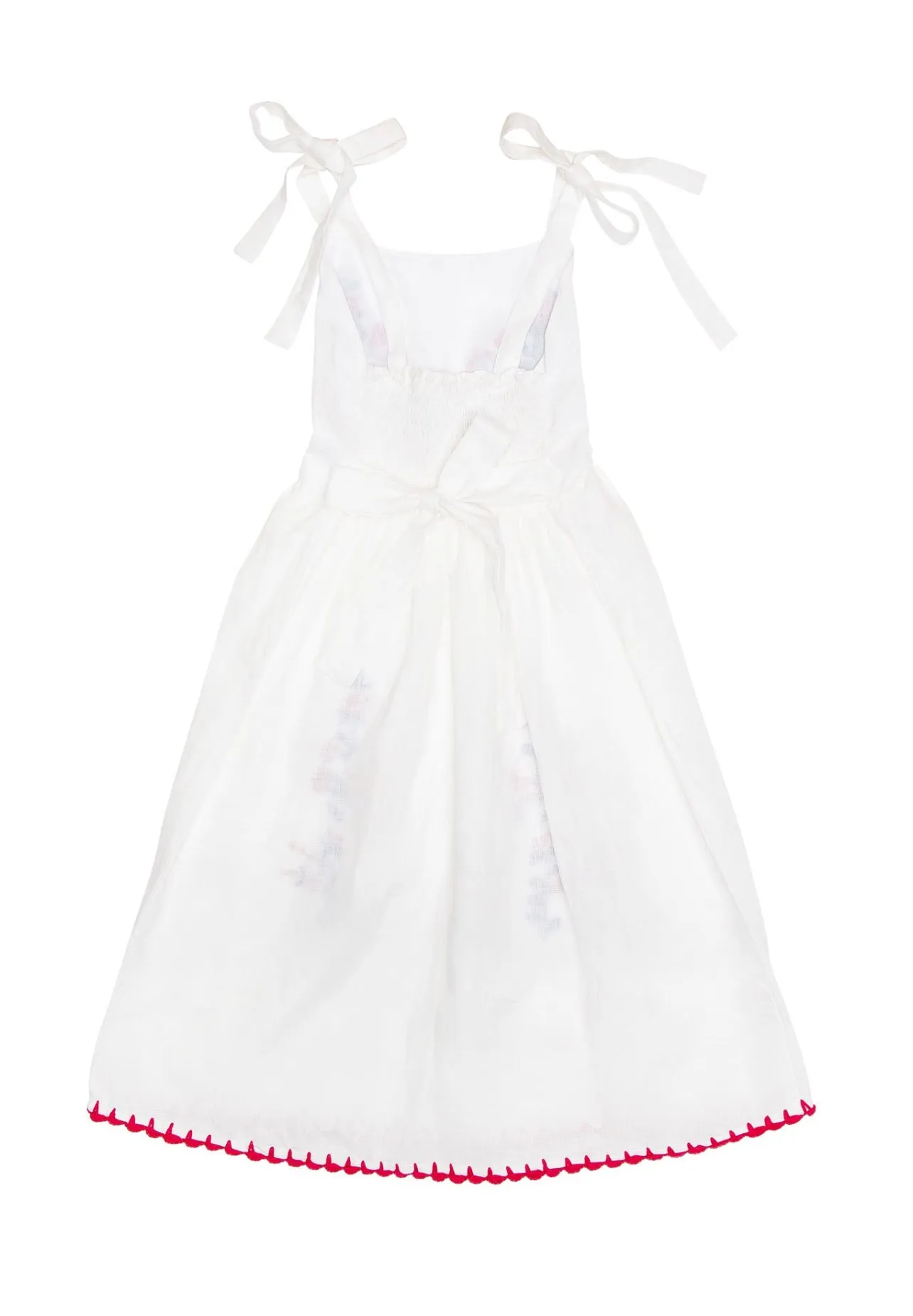 Frida Dress Salt Linen Embroidery and Crochet