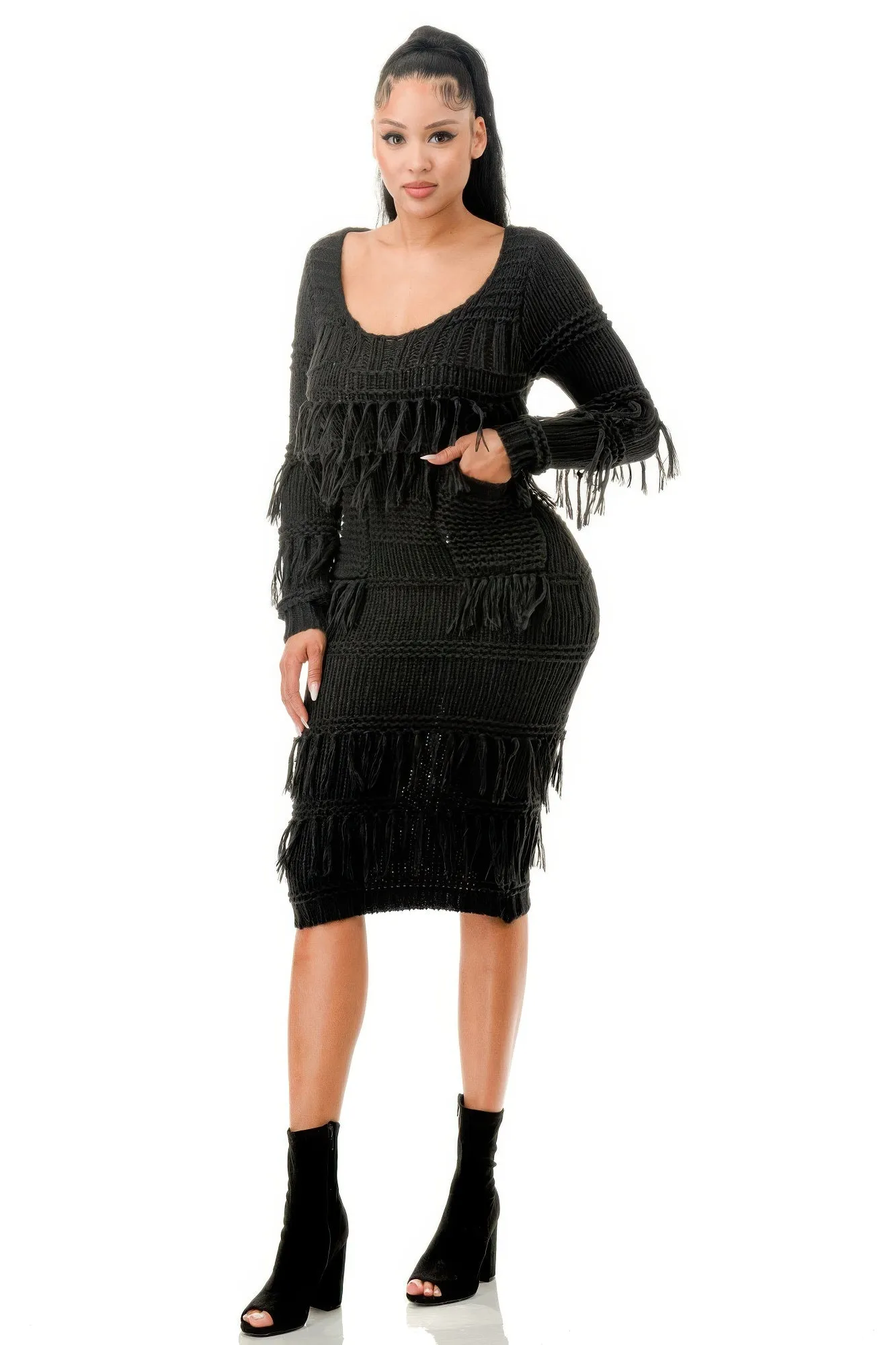 Fringe Luxe Knit Dress