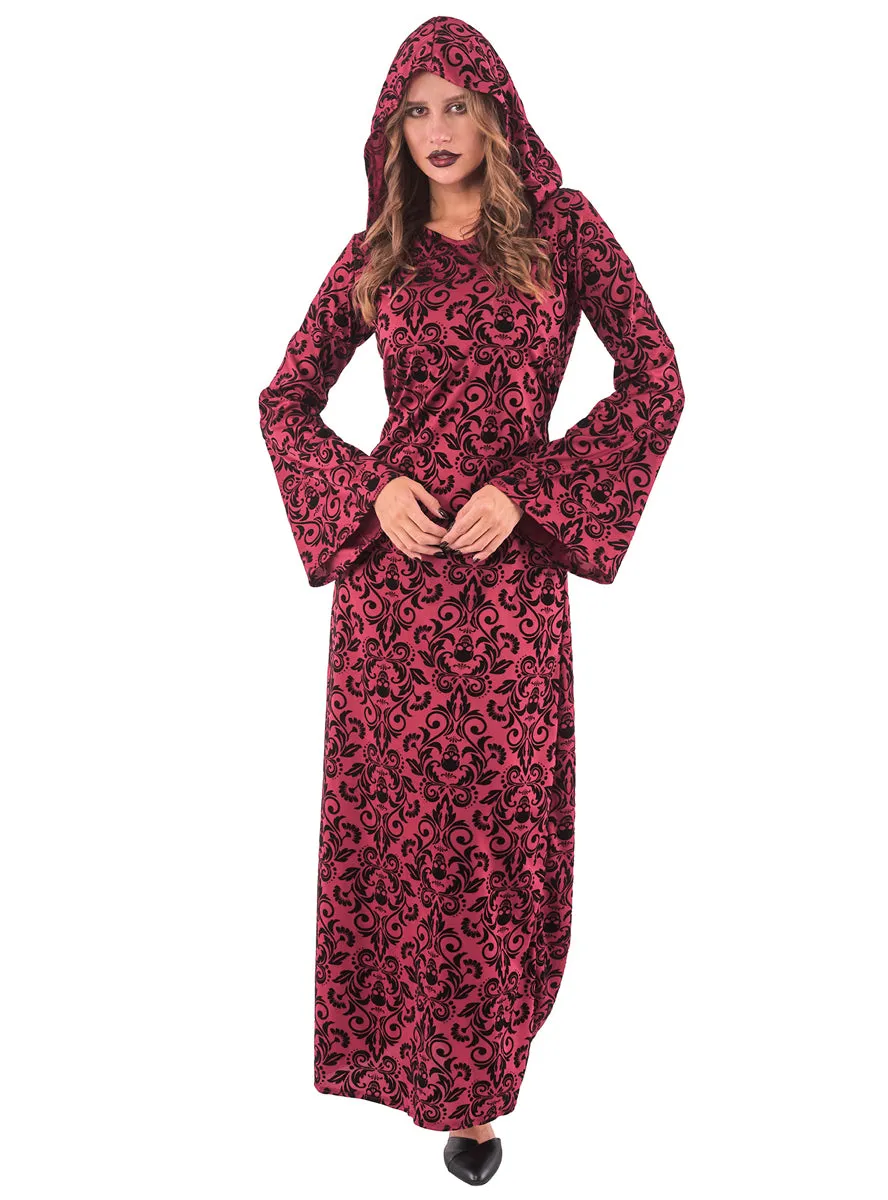 Gothic Vampiress Womens Red Hooded Halloween Costume