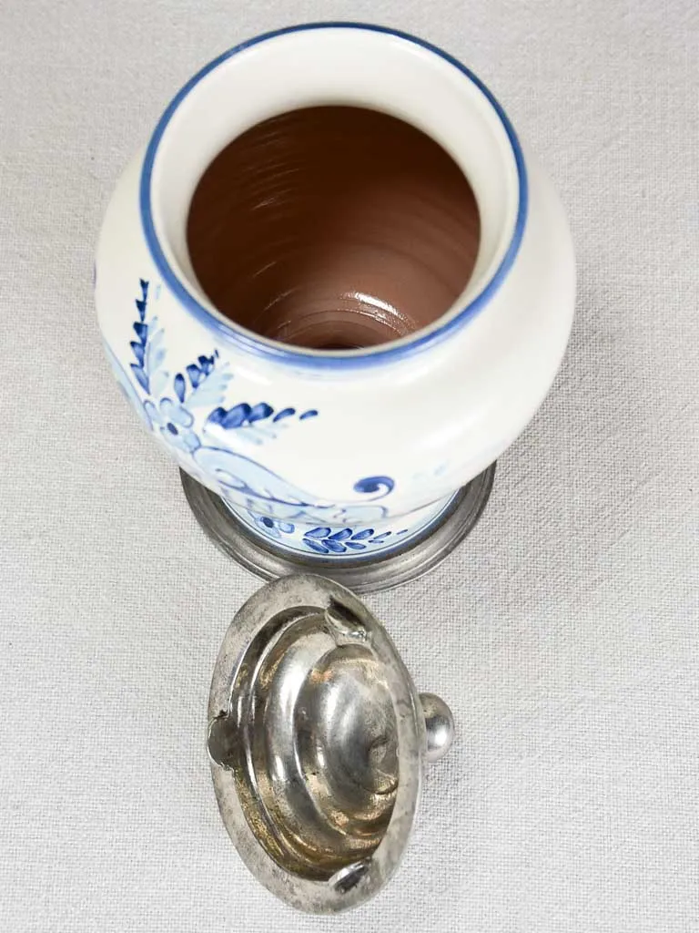 Gramina apothecary pot - blue and white 9"