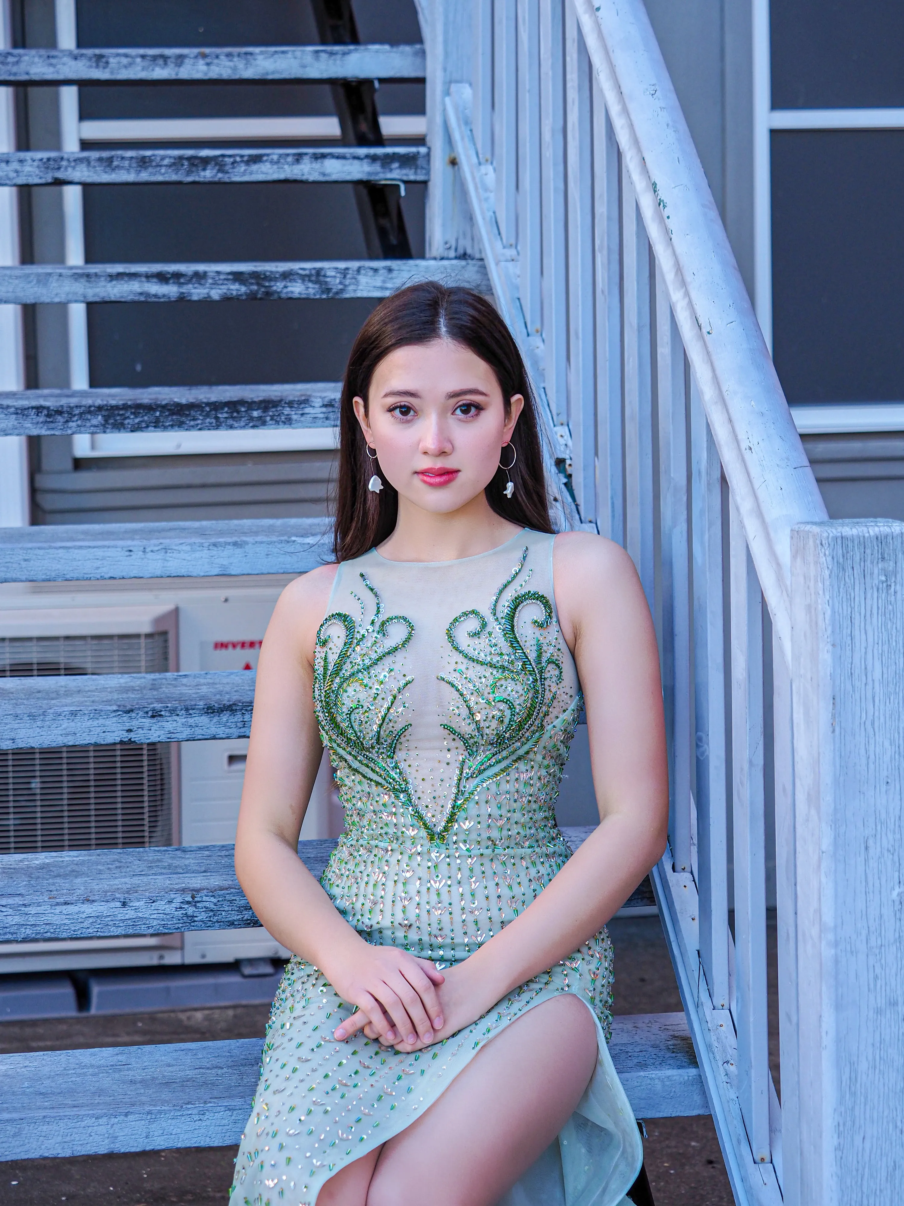 Green beaded dress for sale