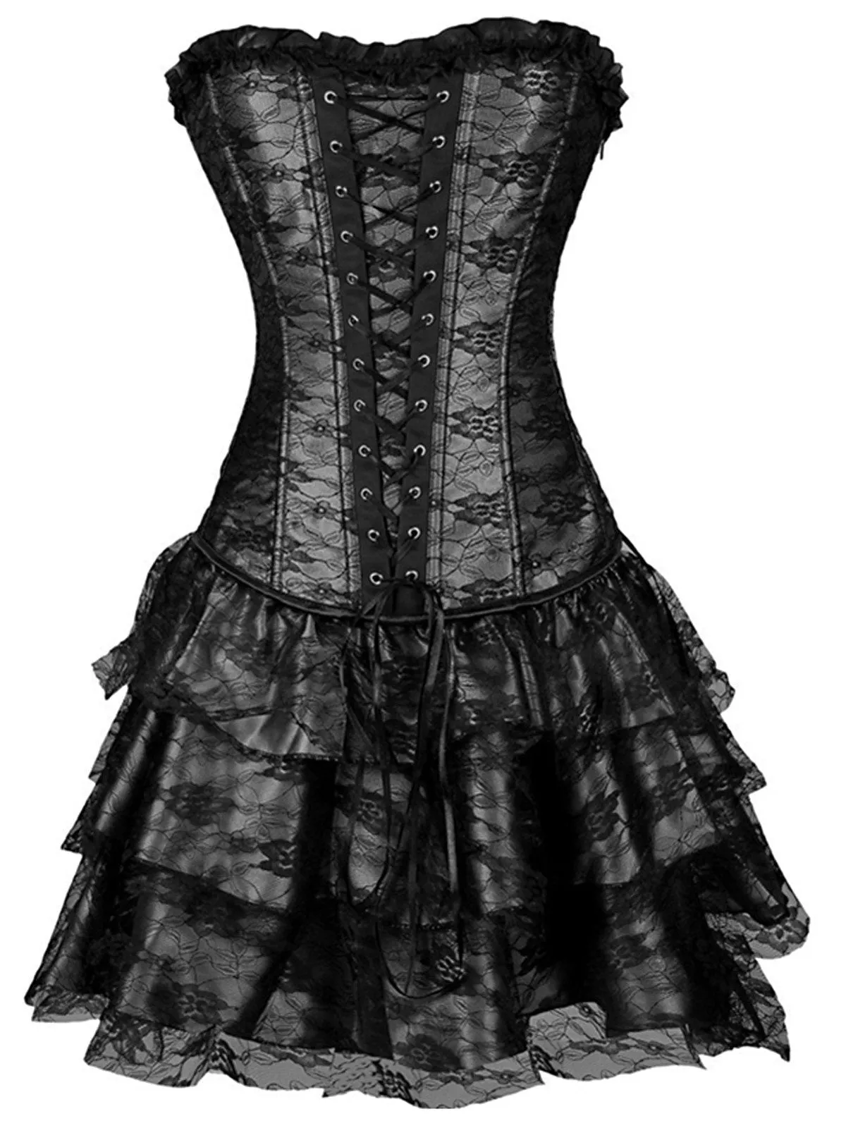 Halloween Steampunk Floral Corset Dress