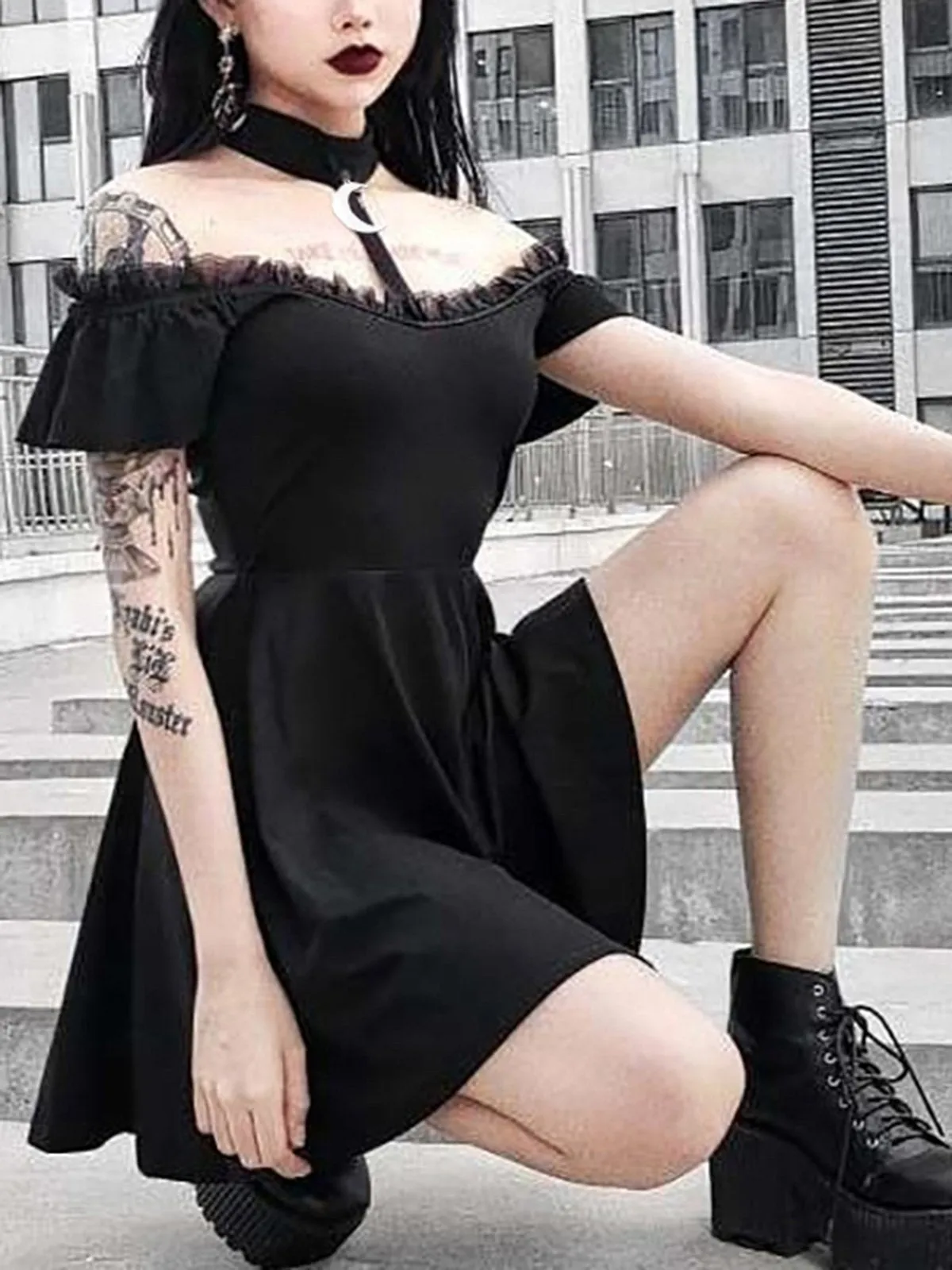 Halloween Steampunk Lace Swing Dress