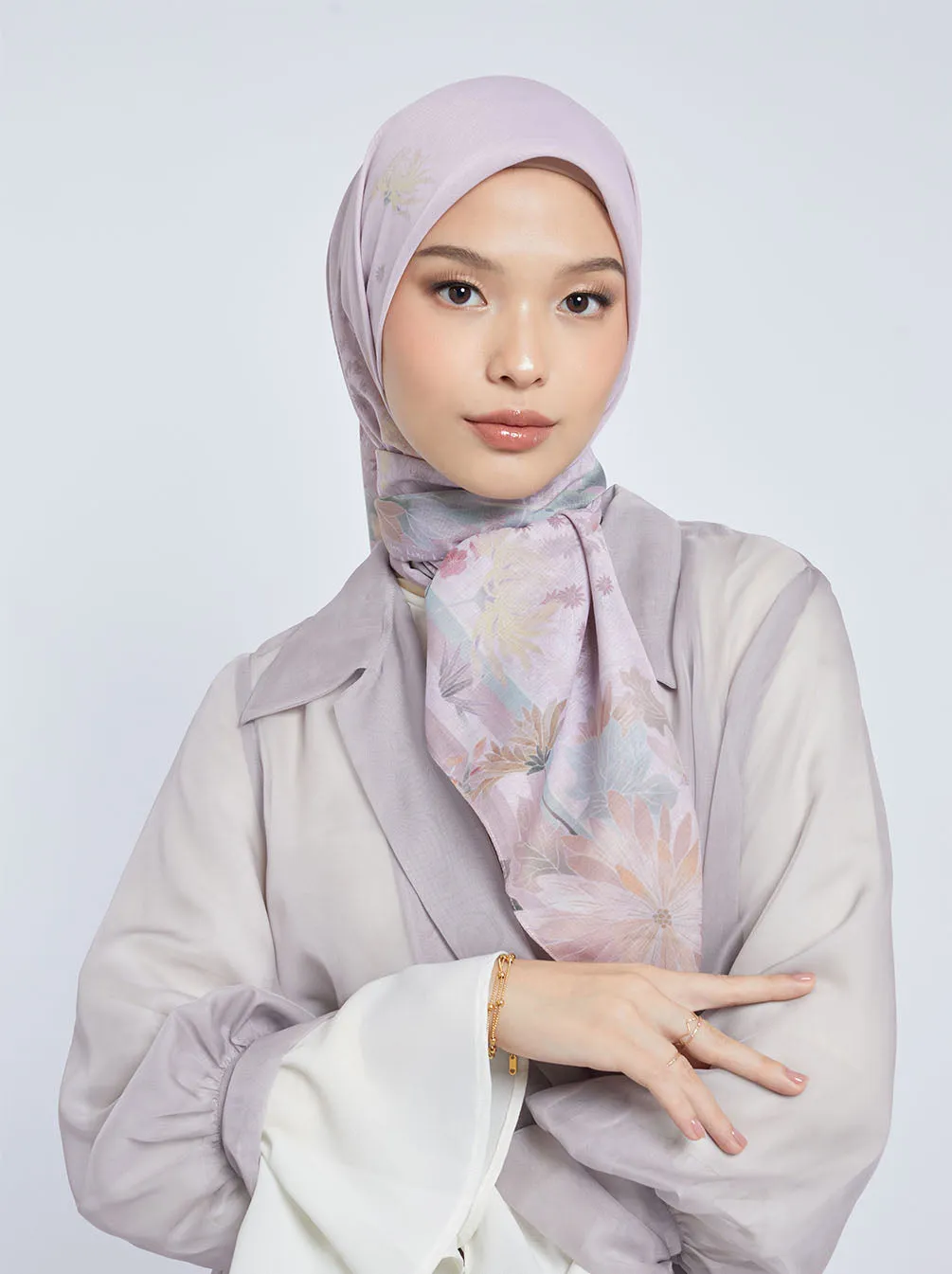 HARUNA FLOWERS SIGNATURE SCARF BERRY