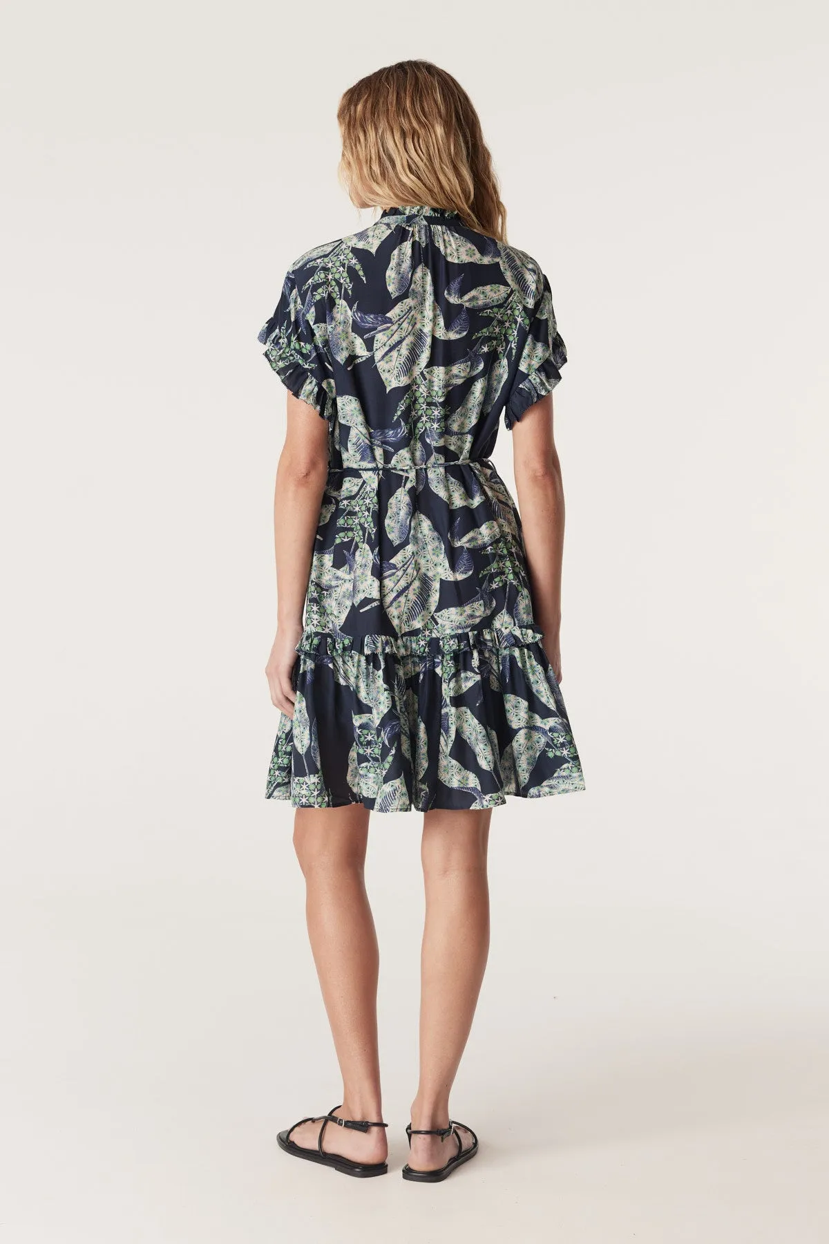Havana Frill Dress - Navy Floral