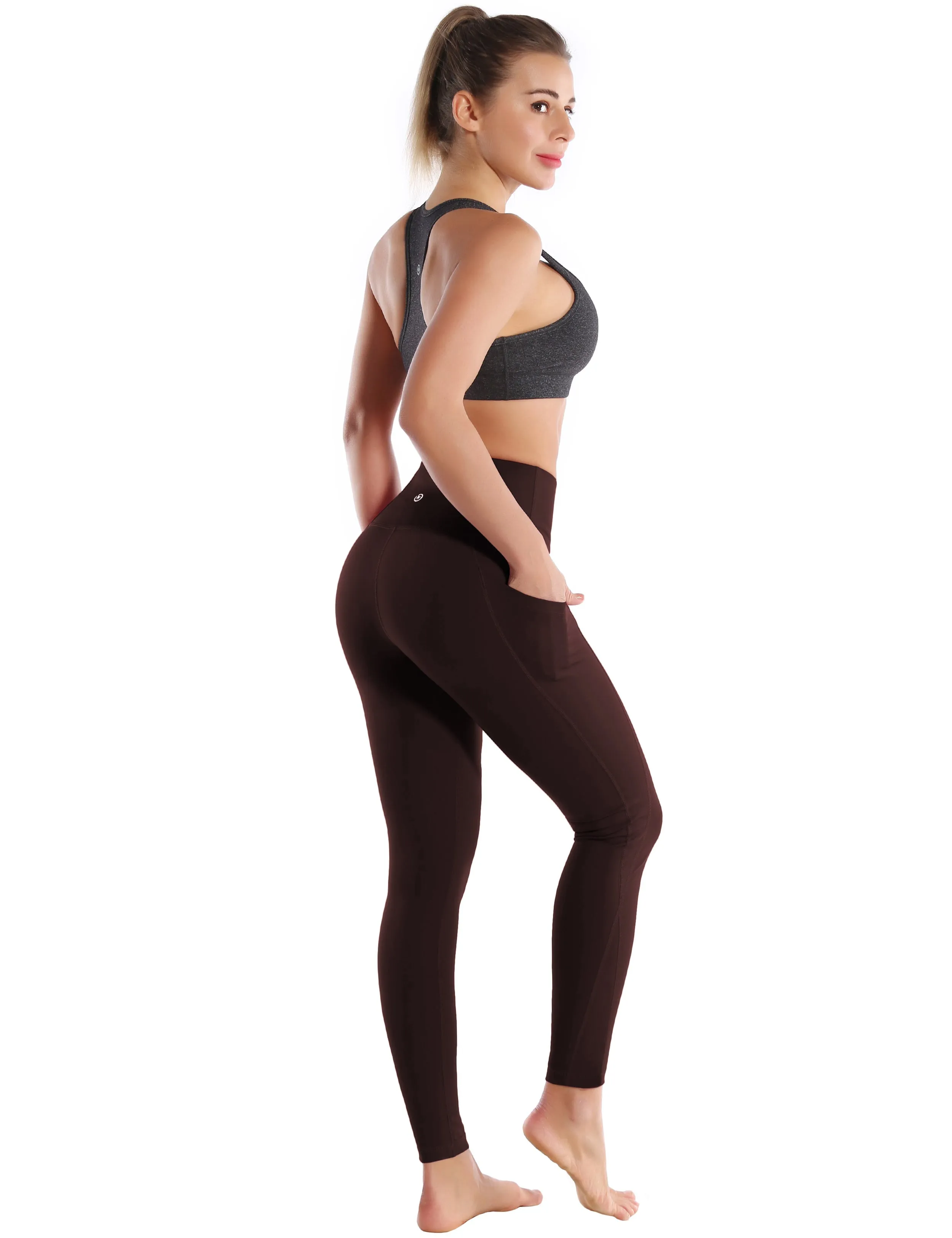 High Waist Side Pockets Jogging Pants mahoganymaroon_Jogging