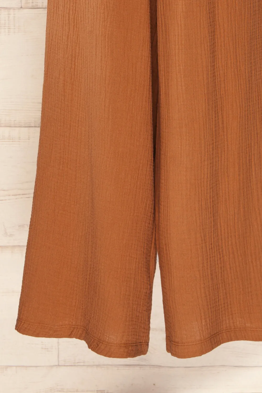 Hollie Cognac | Textured Drawstring Pants