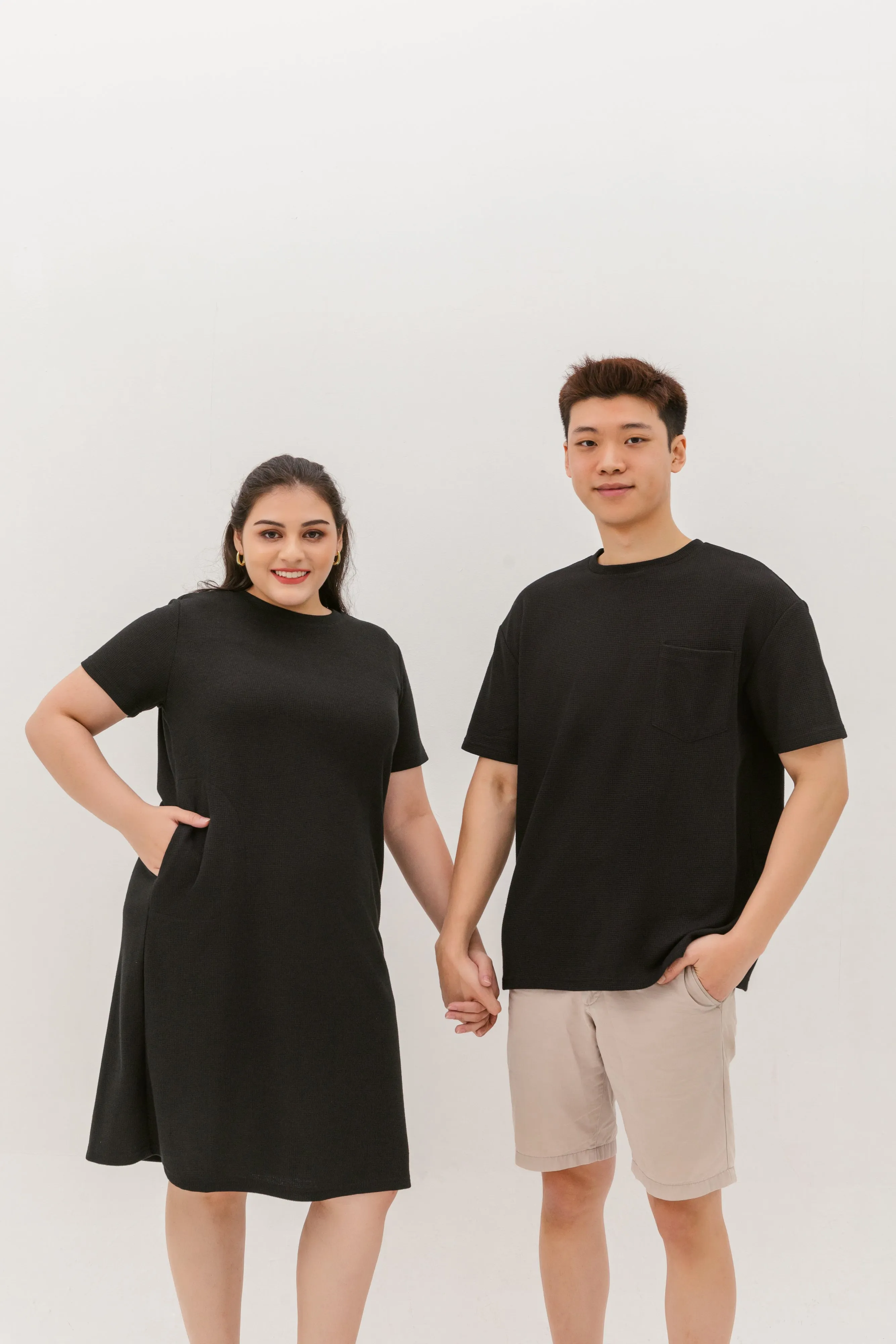 Kara Waffle Knit Midi Dress In Black