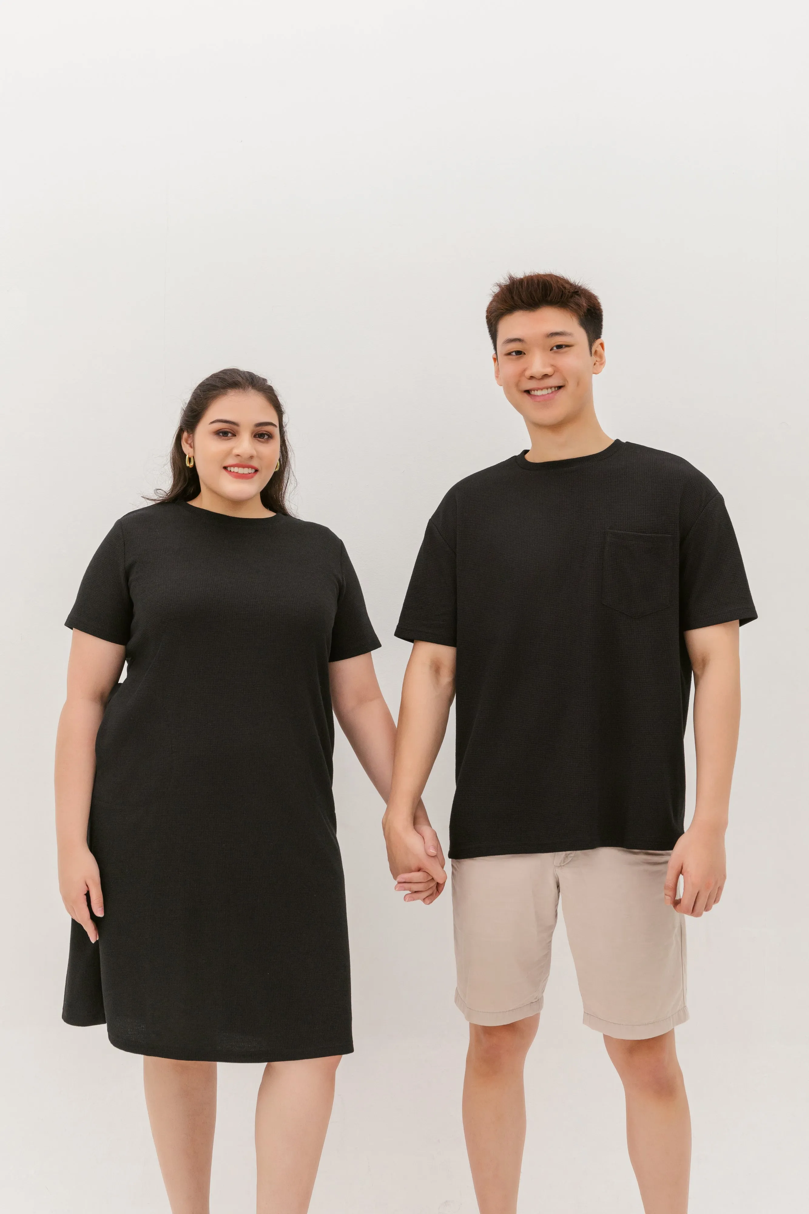 Kara Waffle Knit Midi Dress In Black