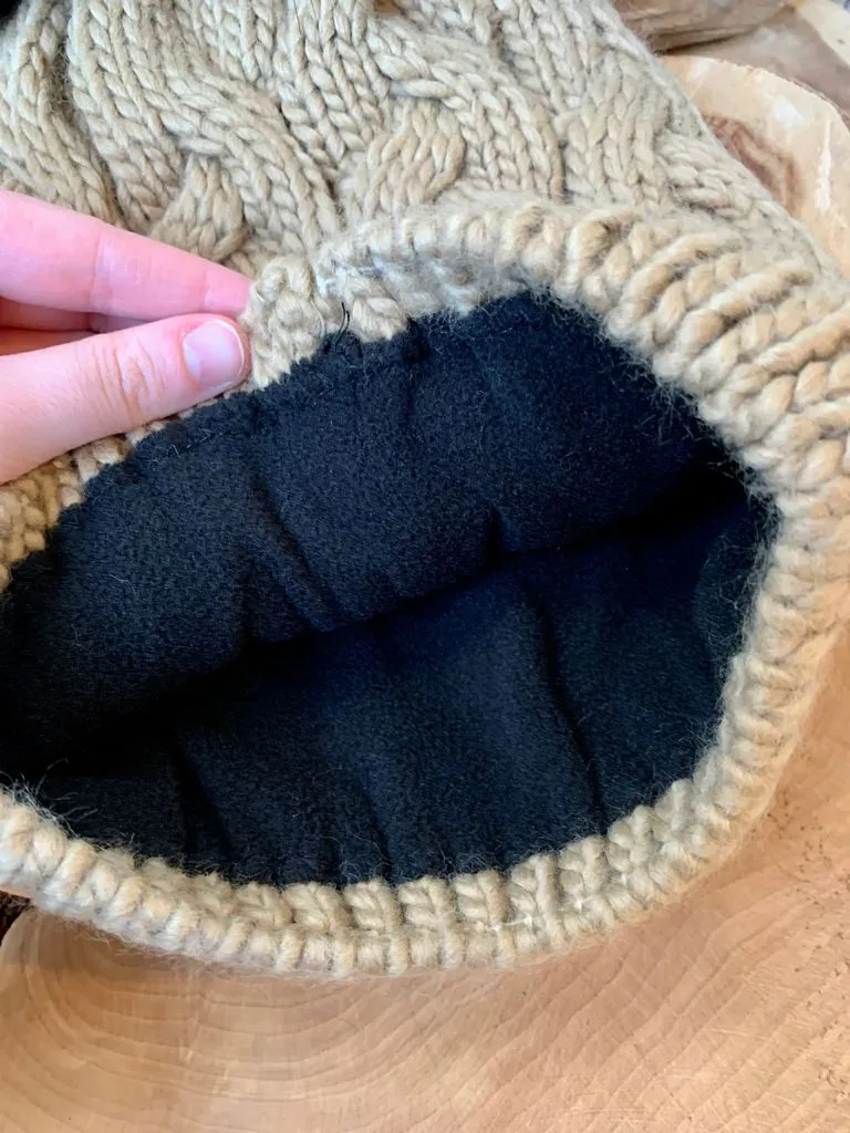 Khaki Cable Knit Winter hat