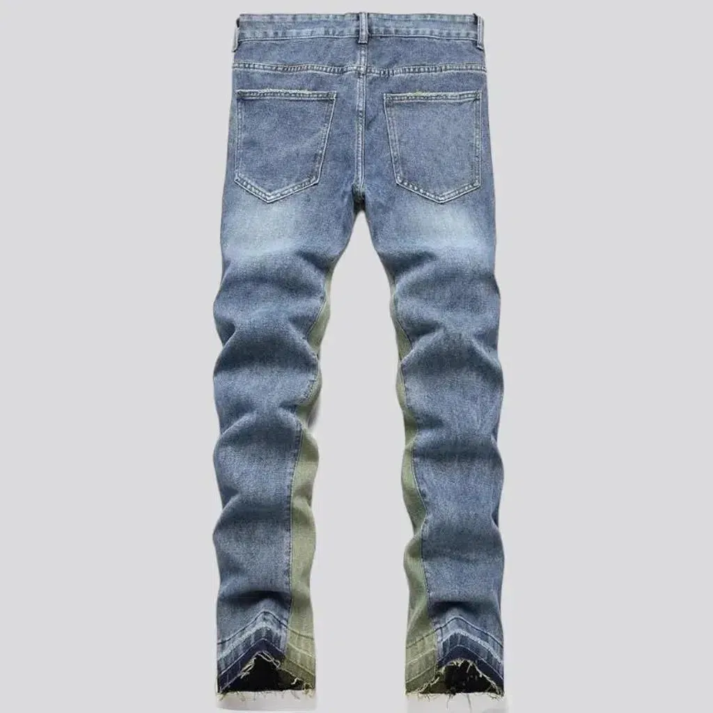 Light-wash embroidered jeans