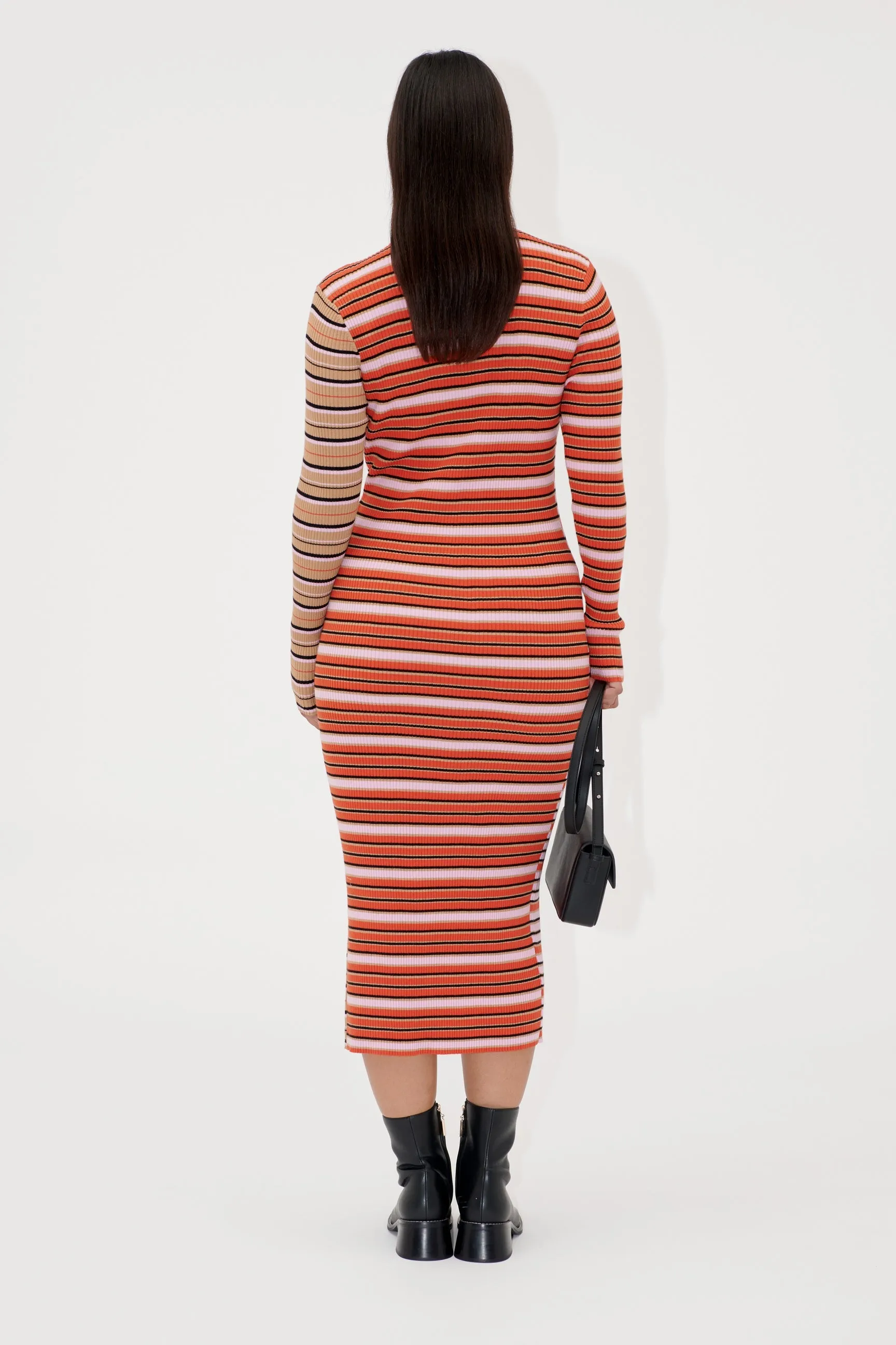 Long Sleeve Knit Dress w/ Slit