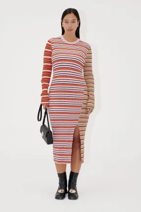 Long Sleeve Knit Dress w/ Slit
