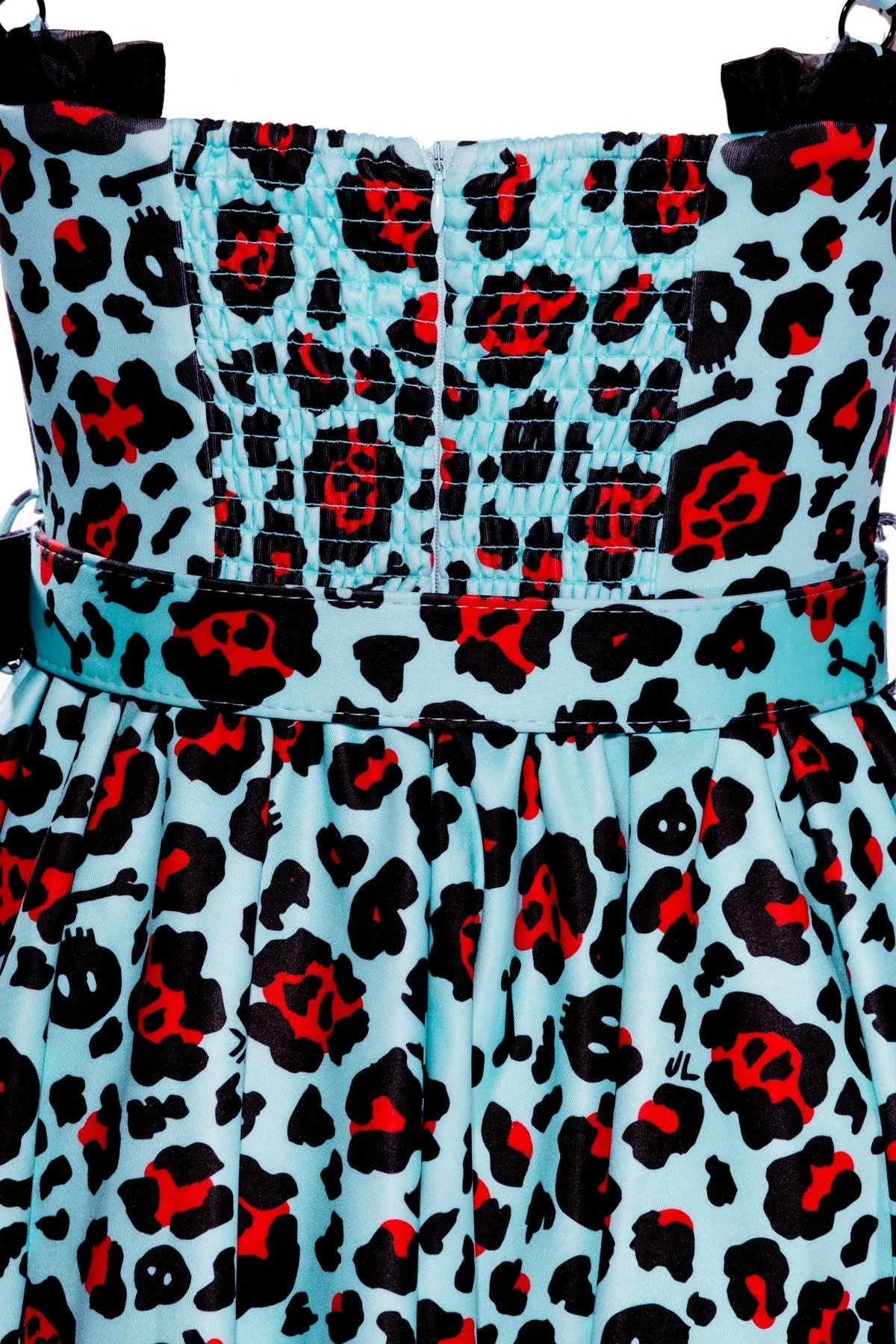 Love Bites Swing Dress - Leopard Blue Print