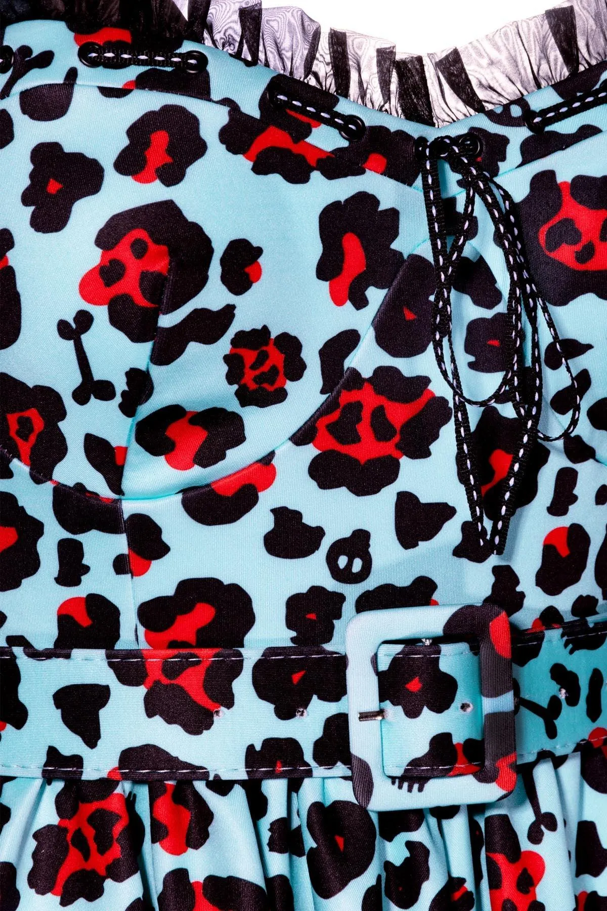 Love Bites Swing Dress - Leopard Blue Print